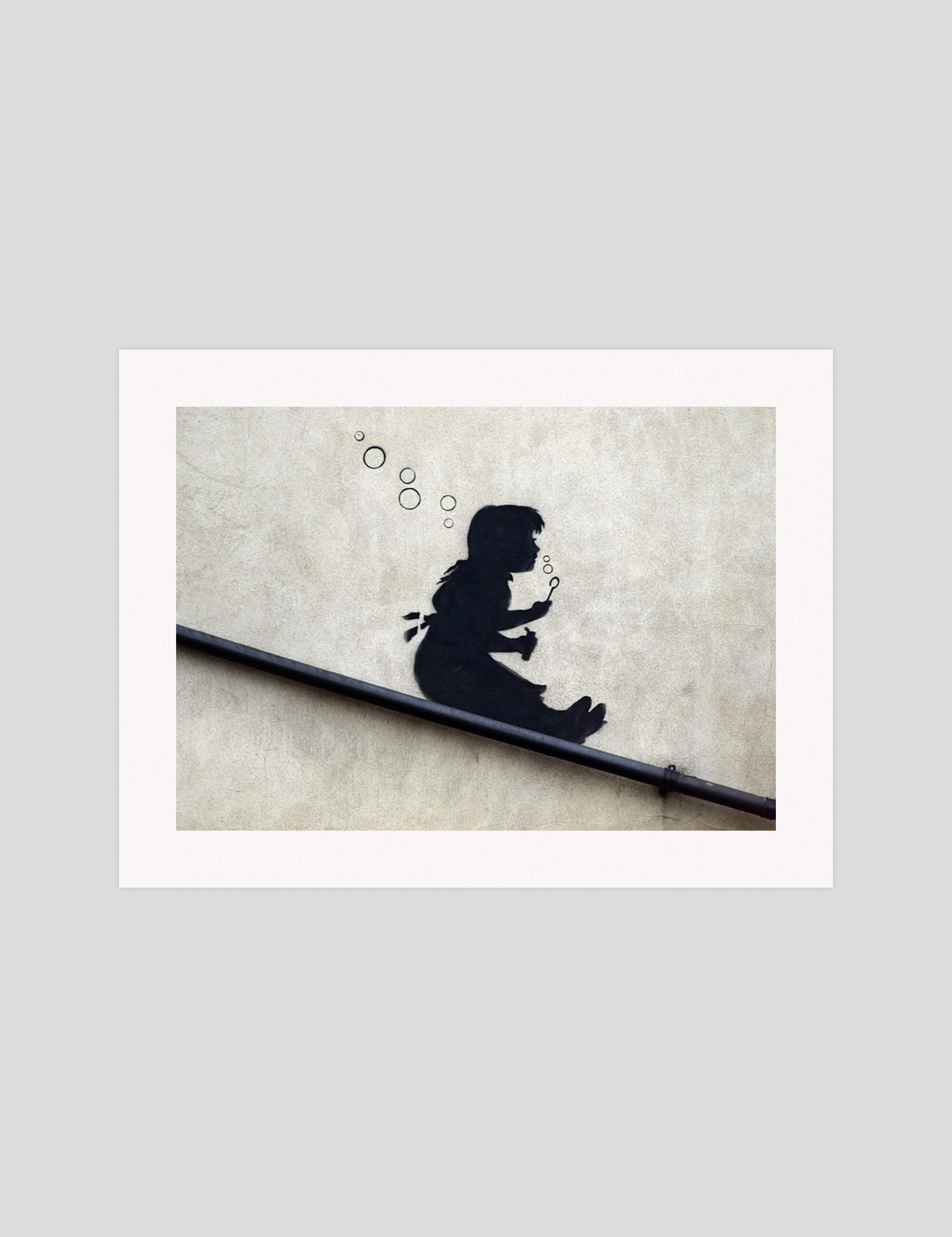 Banksy Bubble Girl gallery quality art print produced using 100% cotton rag textured art paper and pigment based archival inks in New Zealand.