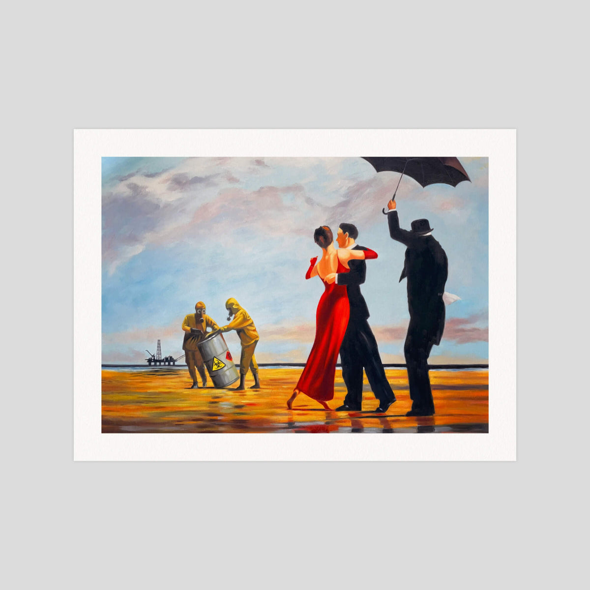 Banksy Crude Oil gallery quality art print produced using 100% cotton rag textured art paper and pigment based archival inks in New Zealand.