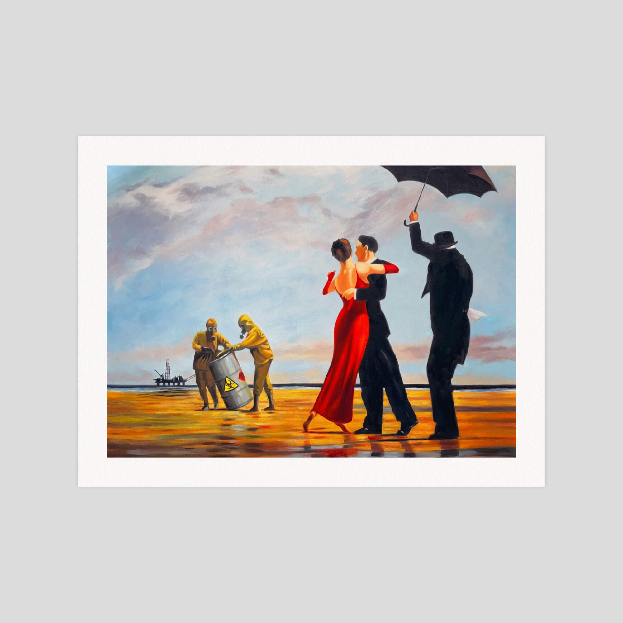 Banksy Crude Oil gallery quality art print produced using 100% cotton rag textured art paper and pigment based archival inks in New Zealand.