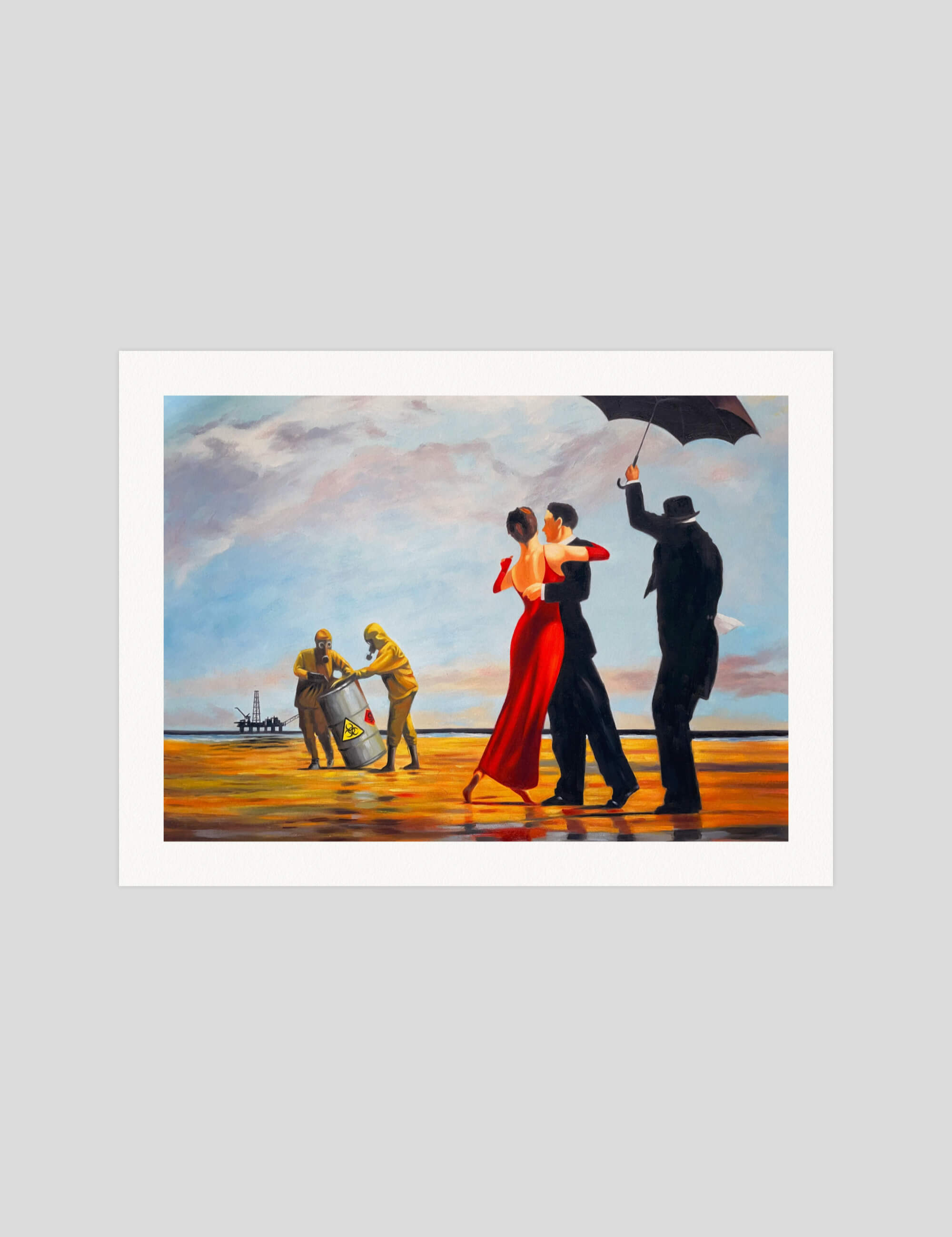 Banksy Crude Oil gallery quality art print produced using 100% cotton rag textured art paper and pigment based archival inks in New Zealand.