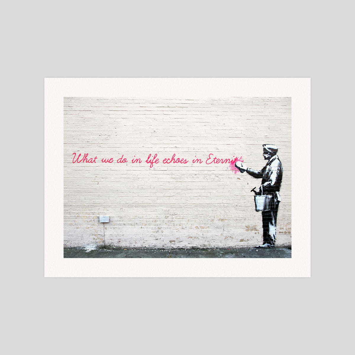 Banksy Eternity gallery quality art print produced using 100% cotton rag textured art paper and pigment based archival inks in New Zealand.
