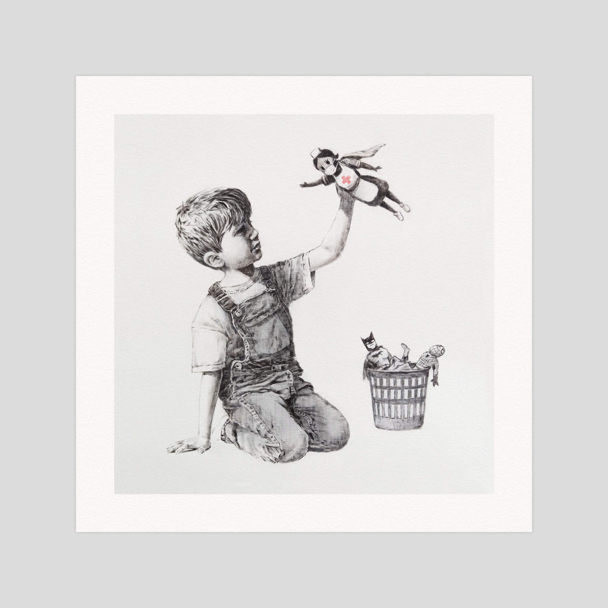 Banksy Game Changer gallery quality art print produced using 100% cotton rag textured art paper and pigment based archival inks in New Zealand.
