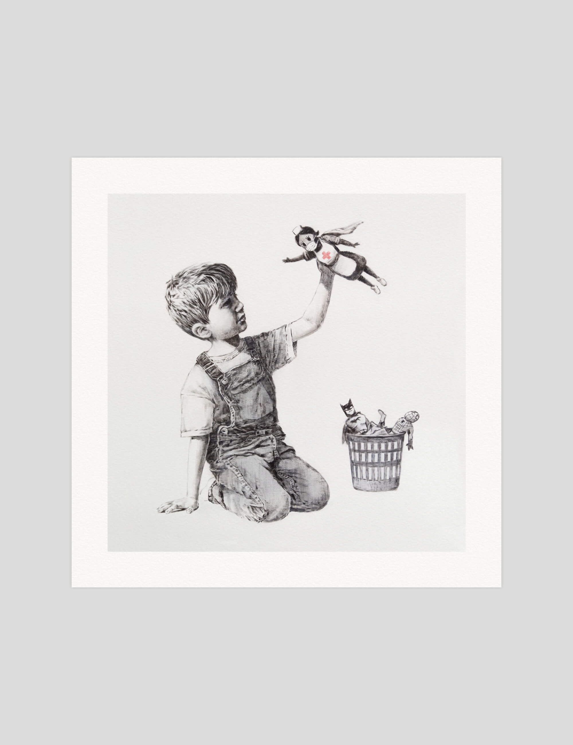 Banksy Game Changer gallery quality art print produced using 100% cotton rag textured art paper and pigment based archival inks in New Zealand.