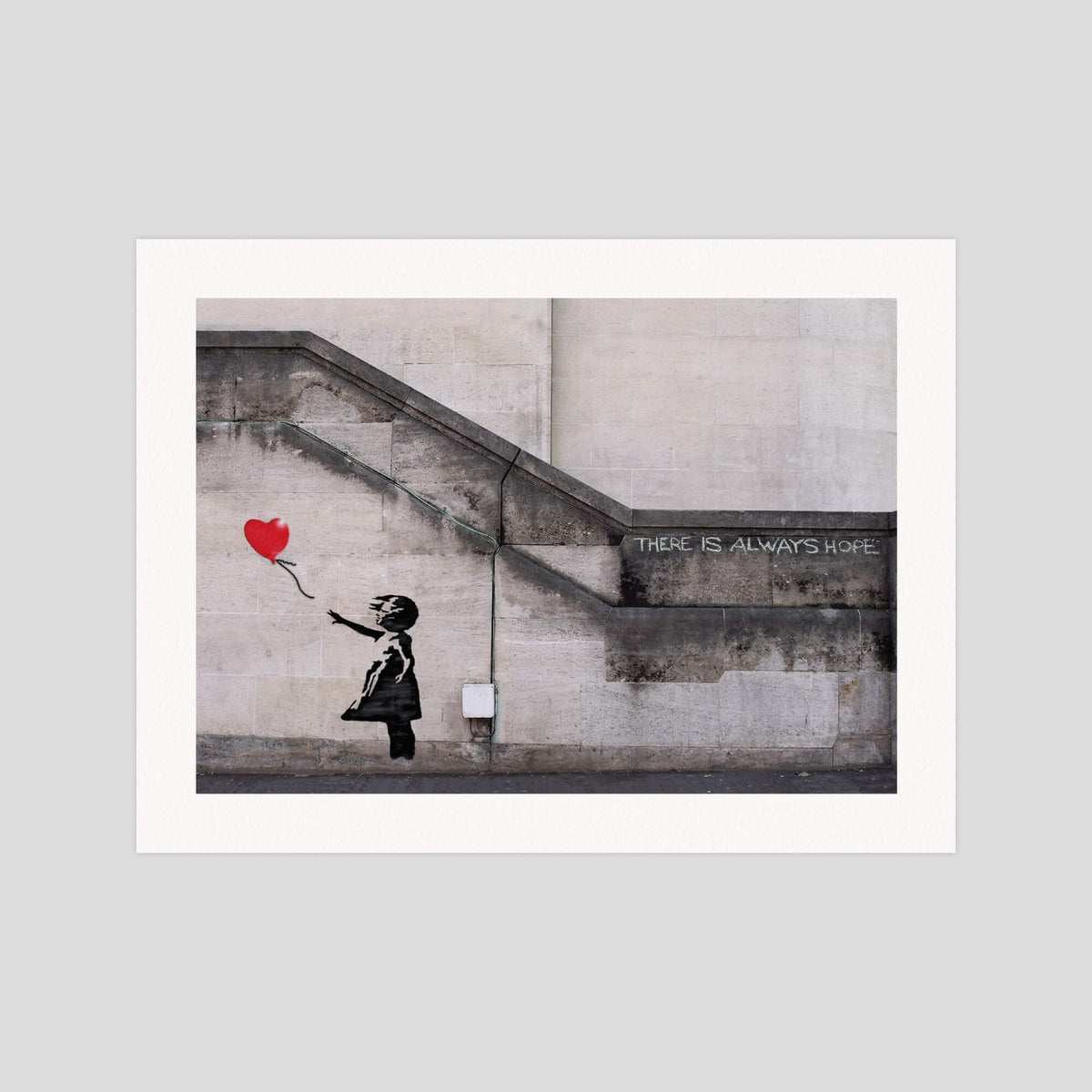 Banksy There Is Always Hope gallery quality art print produced using 100% cotton rag textured art paper and pigment based archival inks in New Zealand.