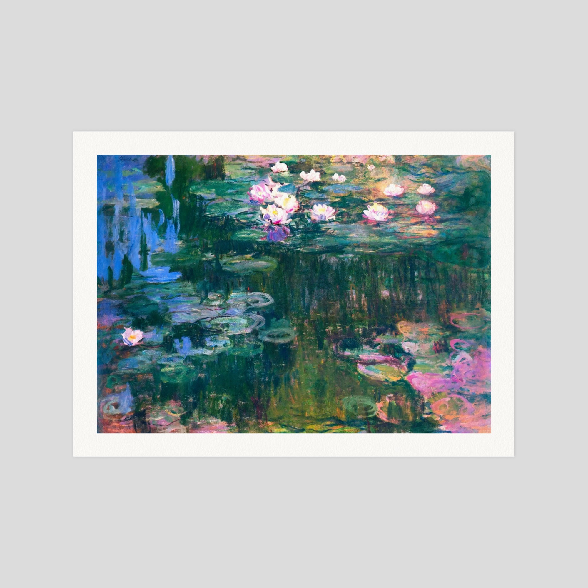 Claude Monet Water-Lilies gallery quality art print produced using 100% cotton rag textured art paper and pigment based archival inks in New Zealand.