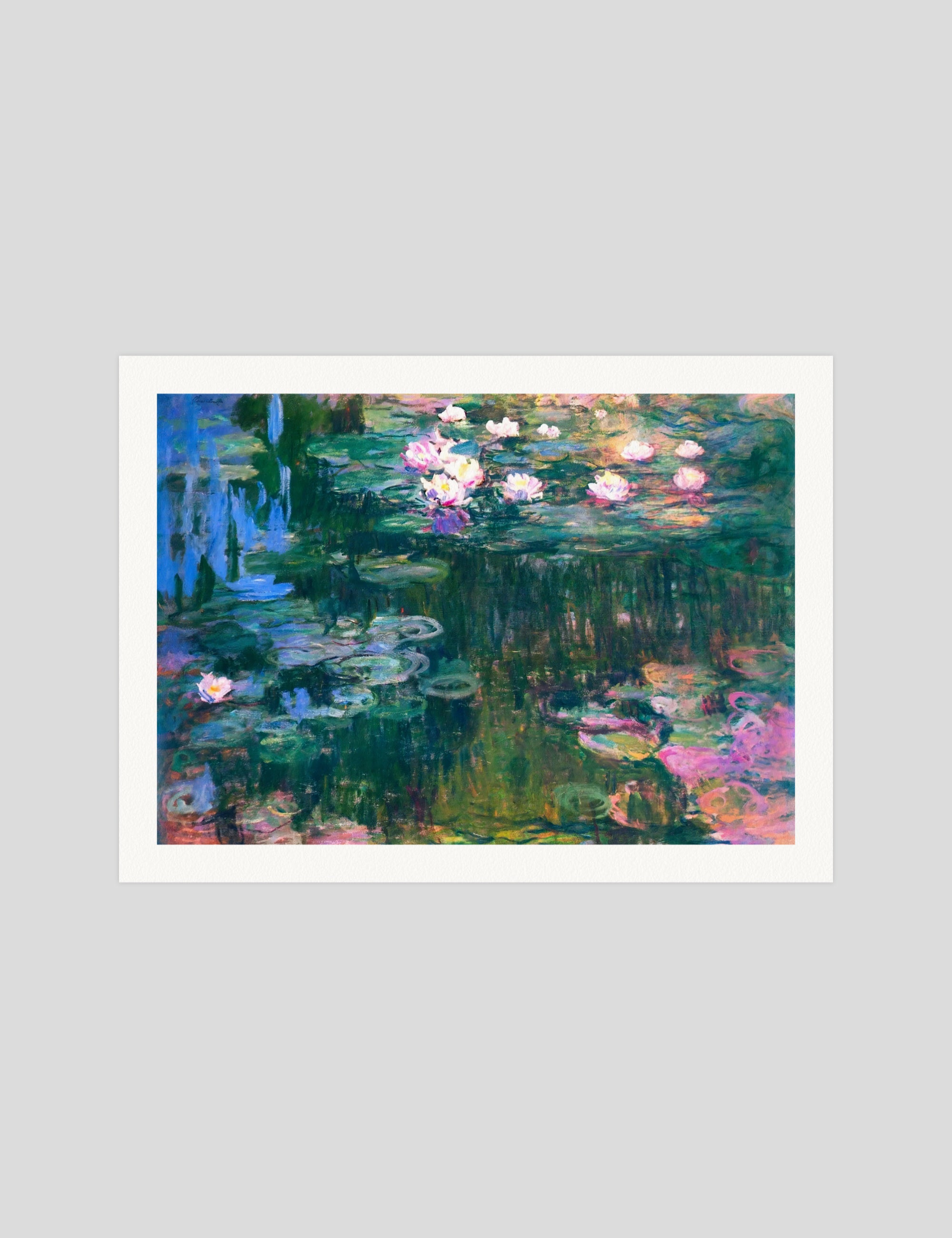Claude Monet Water-Lilies gallery quality art print produced using 100% cotton rag textured art paper and pigment based archival inks in New Zealand.