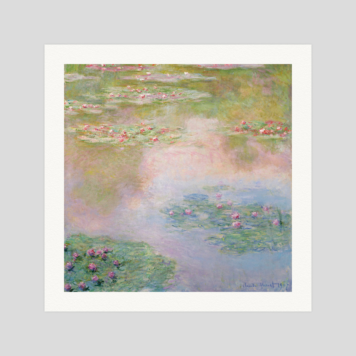 Claude Monet Water Lilies gallery quality art print produced using 100% cotton rag textured art paper and pigment based archival inks in New Zealand.