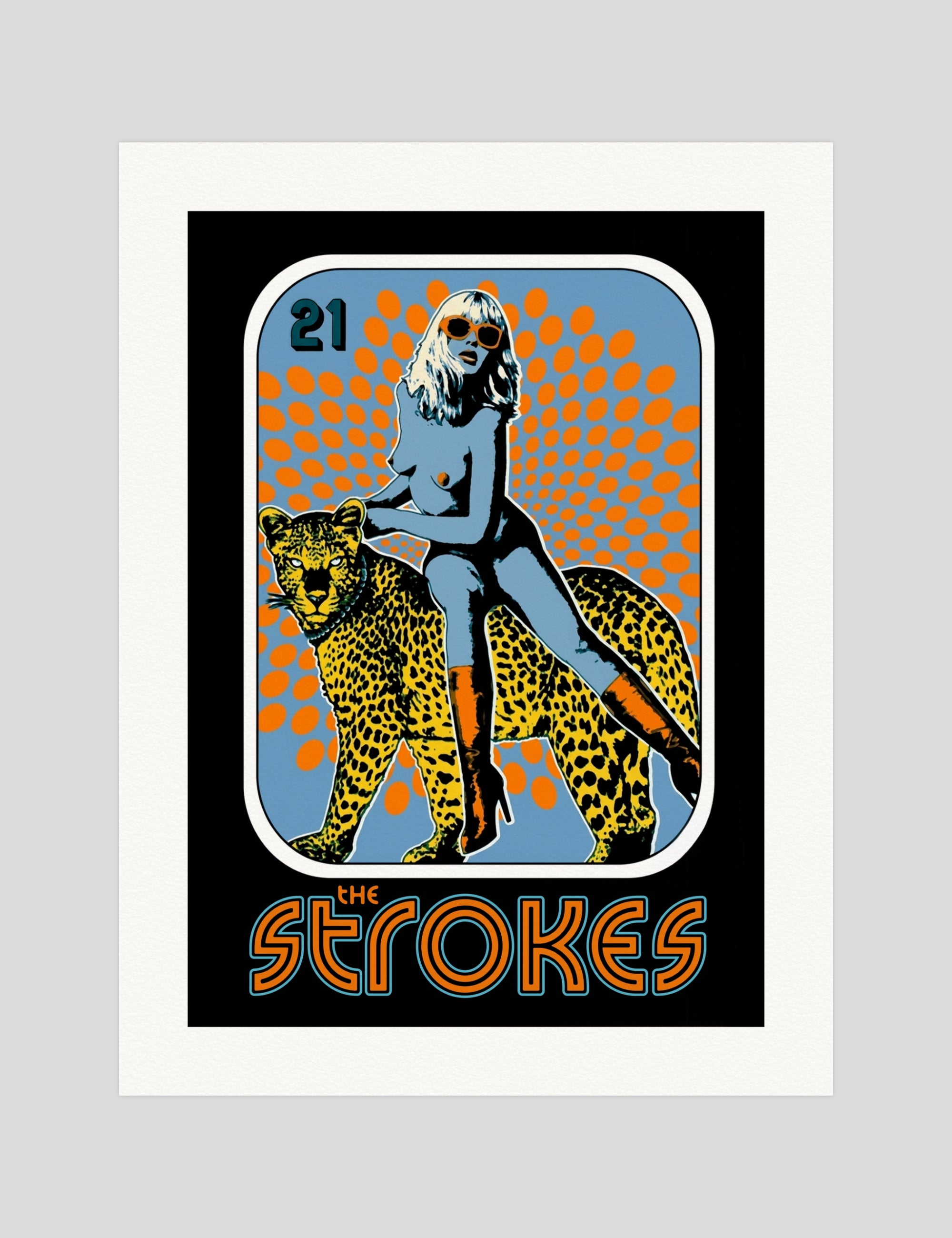 Cult Records The Strokes gallery quality art print produced using 100% cotton rag textured art paper and pigment based archival inks in New Zealand.