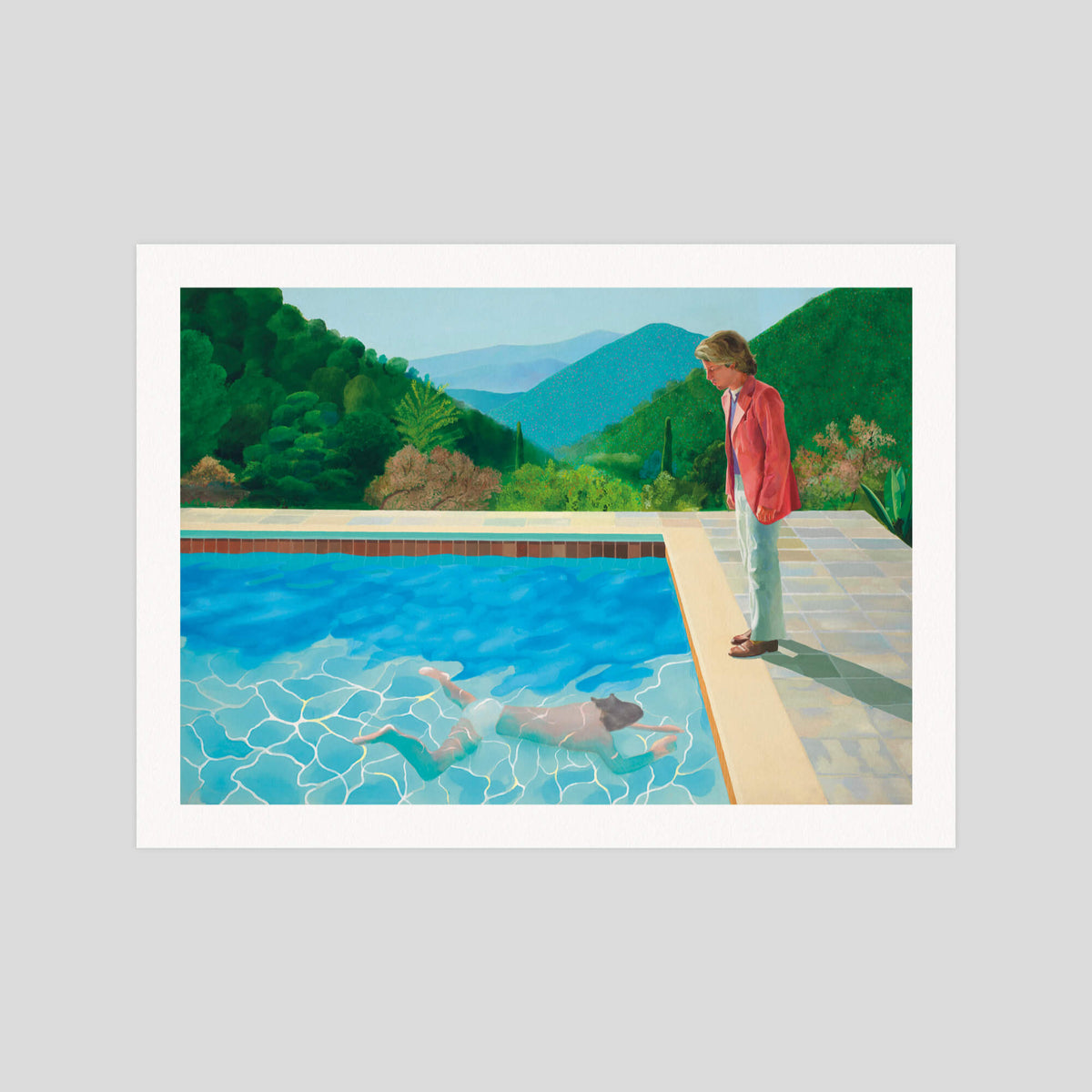 David Hockney Portrait Of An Artist gallery quality art print produced using 100% cotton rag textured art paper and pigment based archival inks in New Zealand.