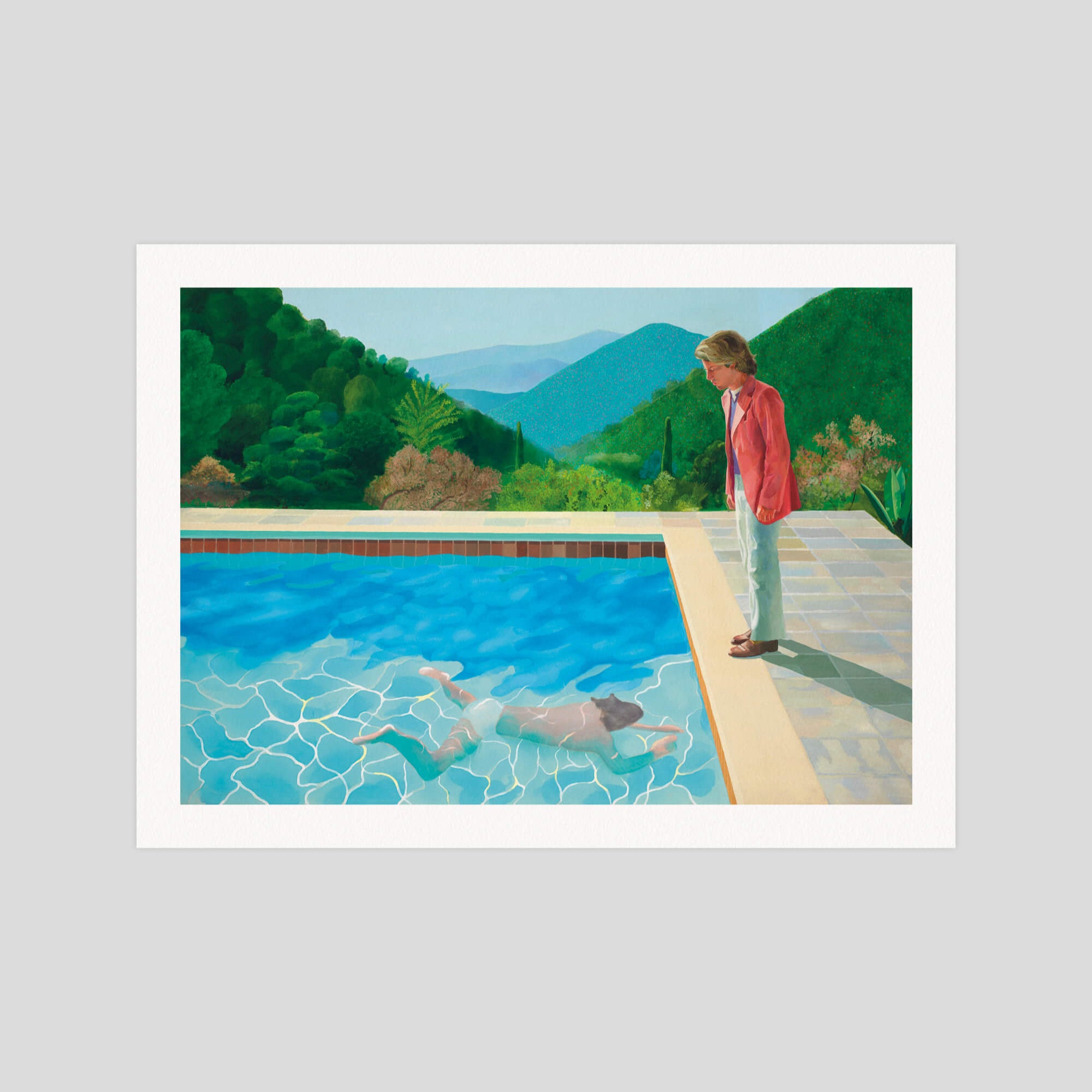 David Hockney Portrait Of An Artist gallery quality art print produced using 100% cotton rag textured art paper and pigment based archival inks in New Zealand.