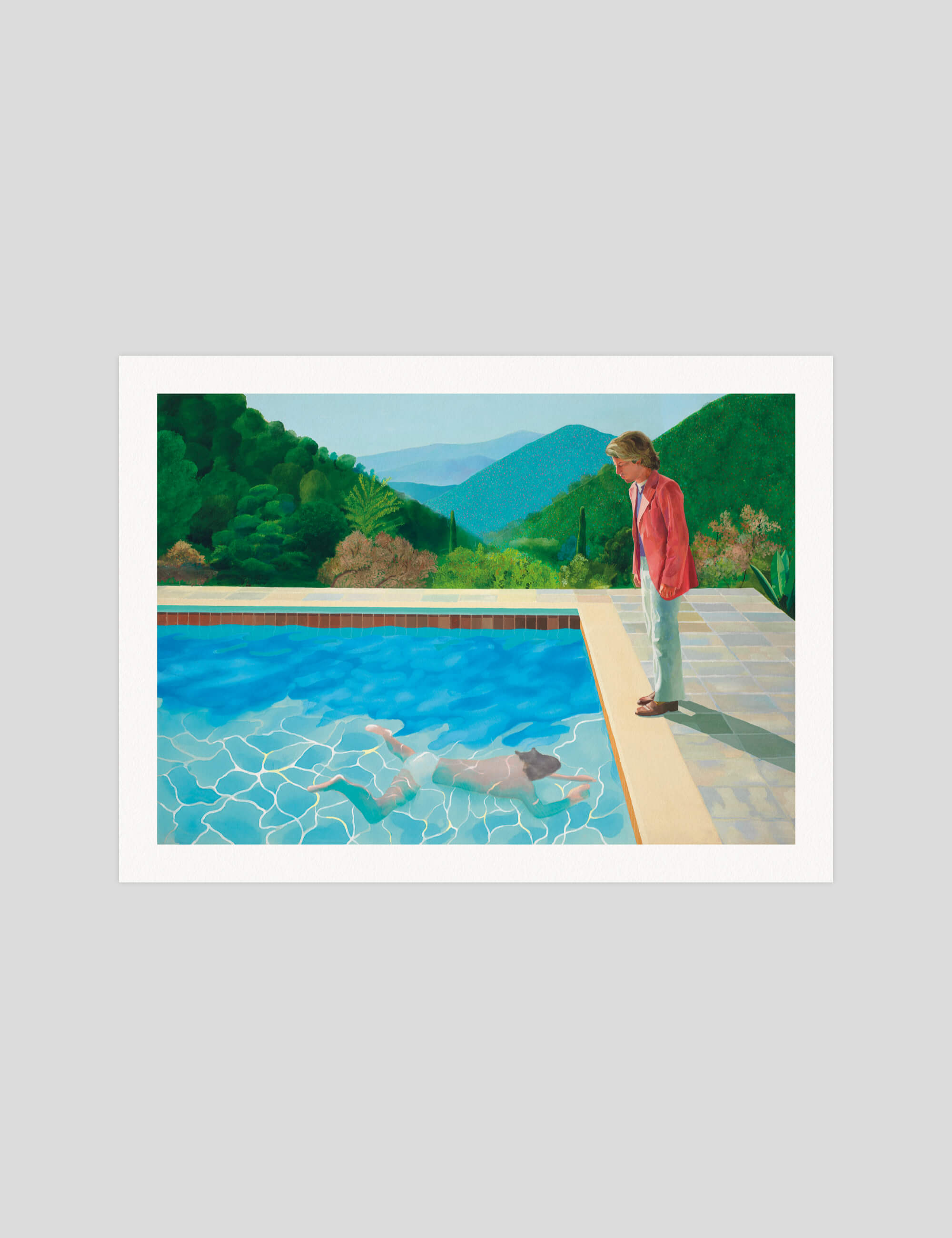 David Hockney Portrait Of An Artist gallery quality art print produced using 100% cotton rag textured art paper and pigment based archival inks in New Zealand.