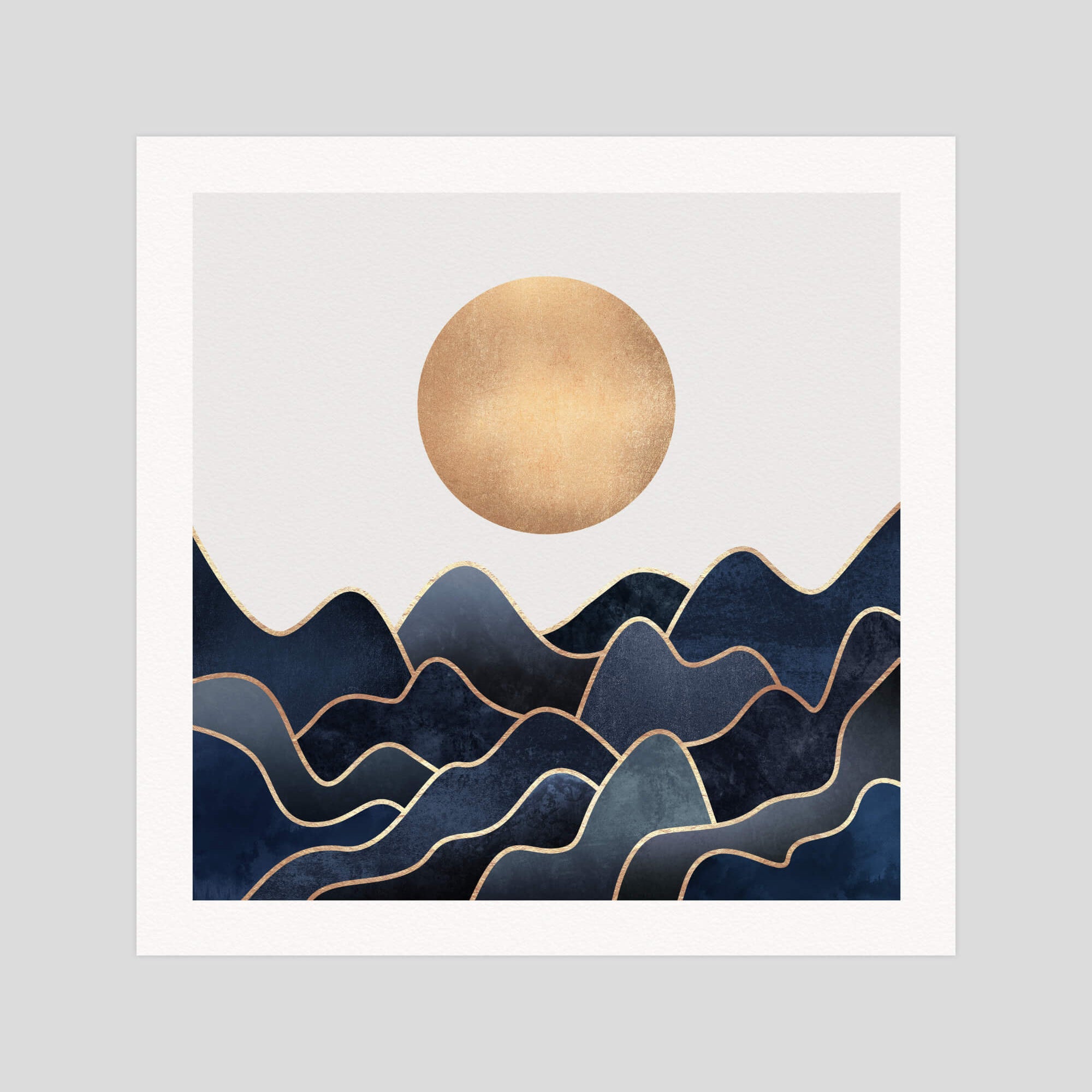 Elisabeth Fredriksson Waves gallery quality art print produced using 100% cotton rag textured art paper and pigment based archival inks in New Zealand.