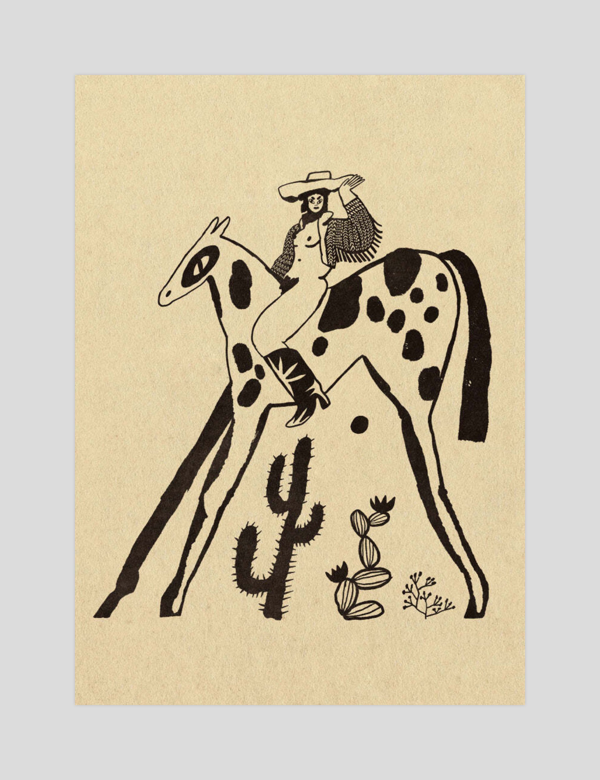 Enikő Eged I Prefer Cowgirls gallery quality art print produced using 100% cotton rag textured art paper and pigment based archival inks in New Zealand.