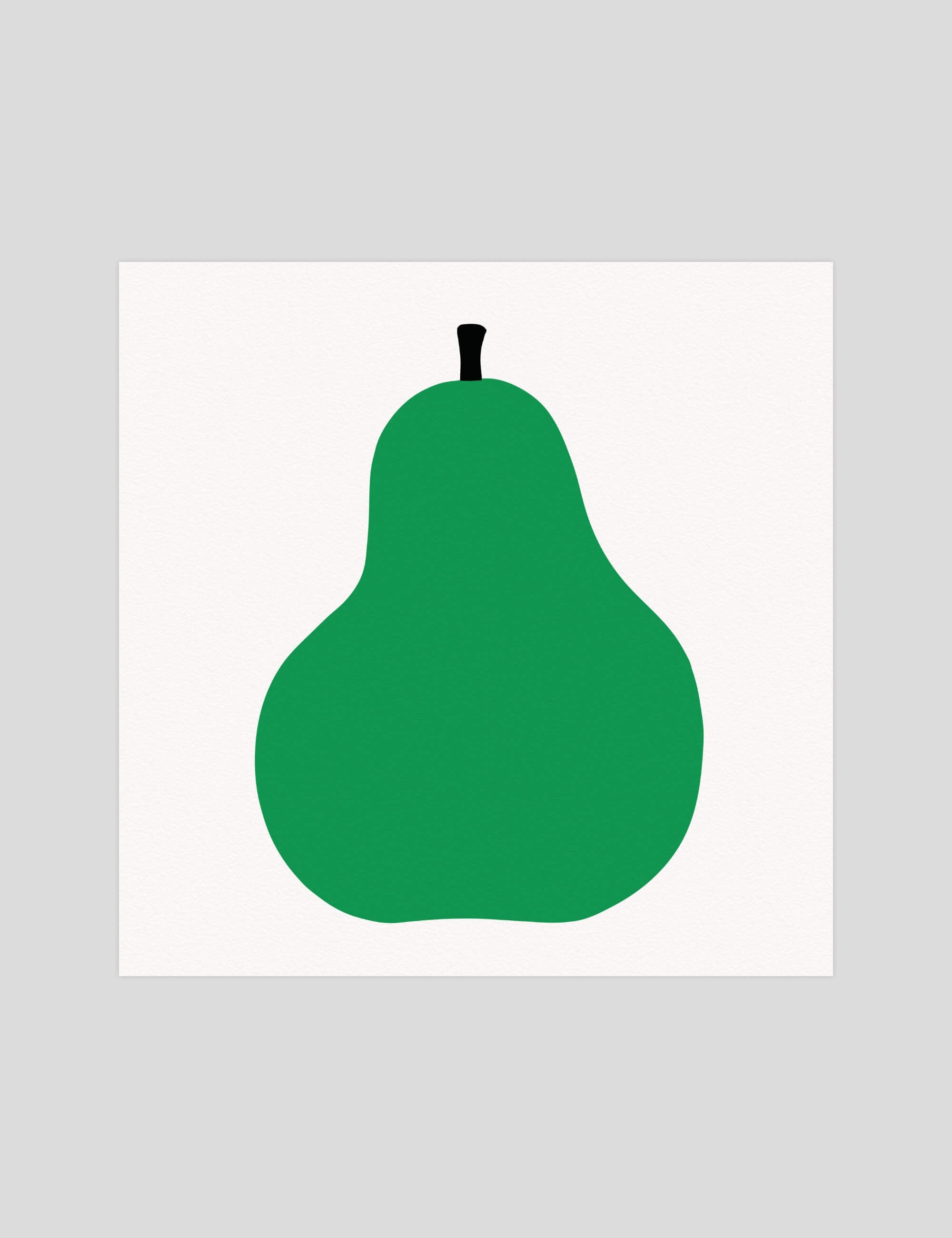Enzo Mari Pear gallery quality art print produced using 100% cotton rag textured art paper and pigment based archival inks in New Zealand.