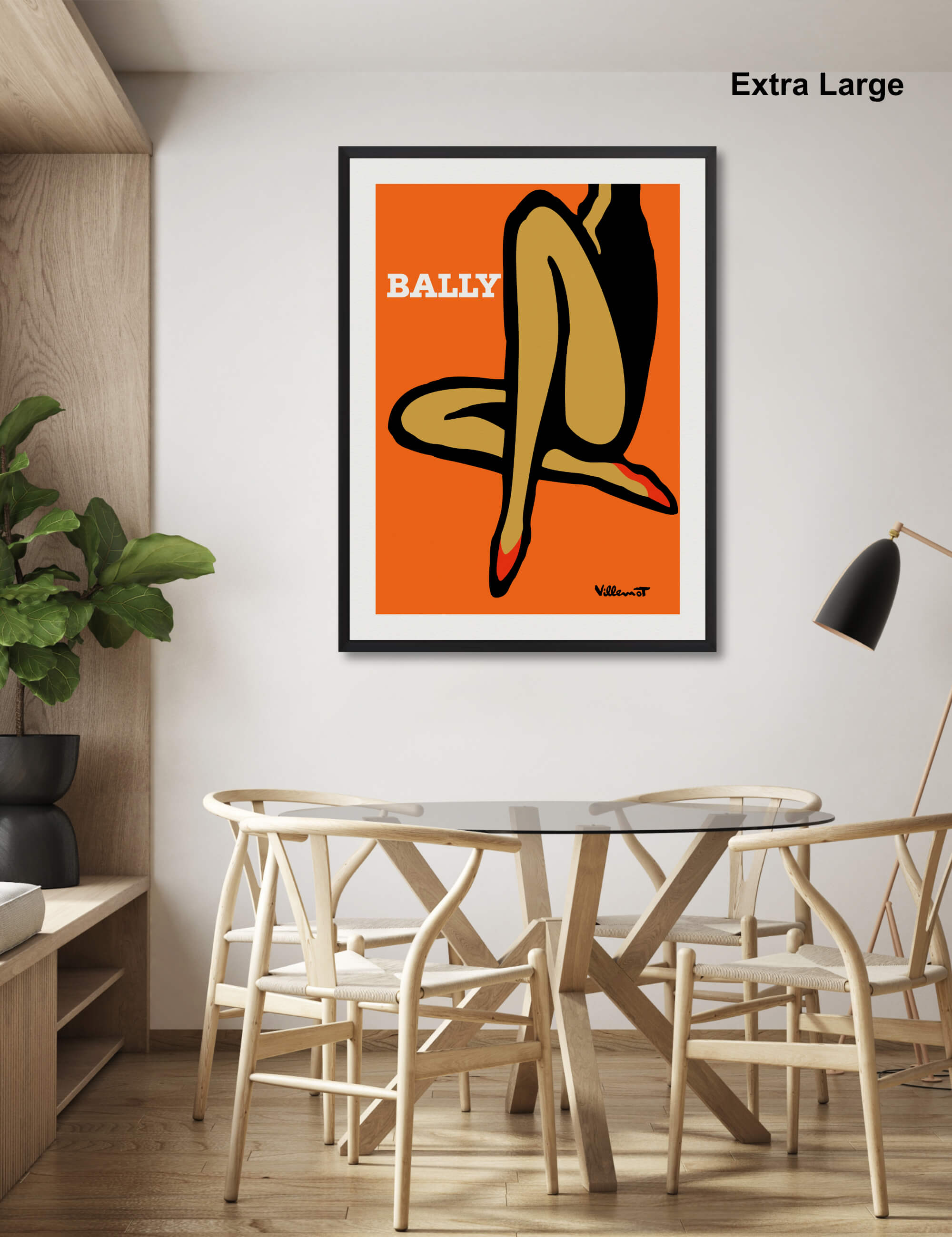 Bally Orange by Bernard Villemot Wall Art for Dining Room