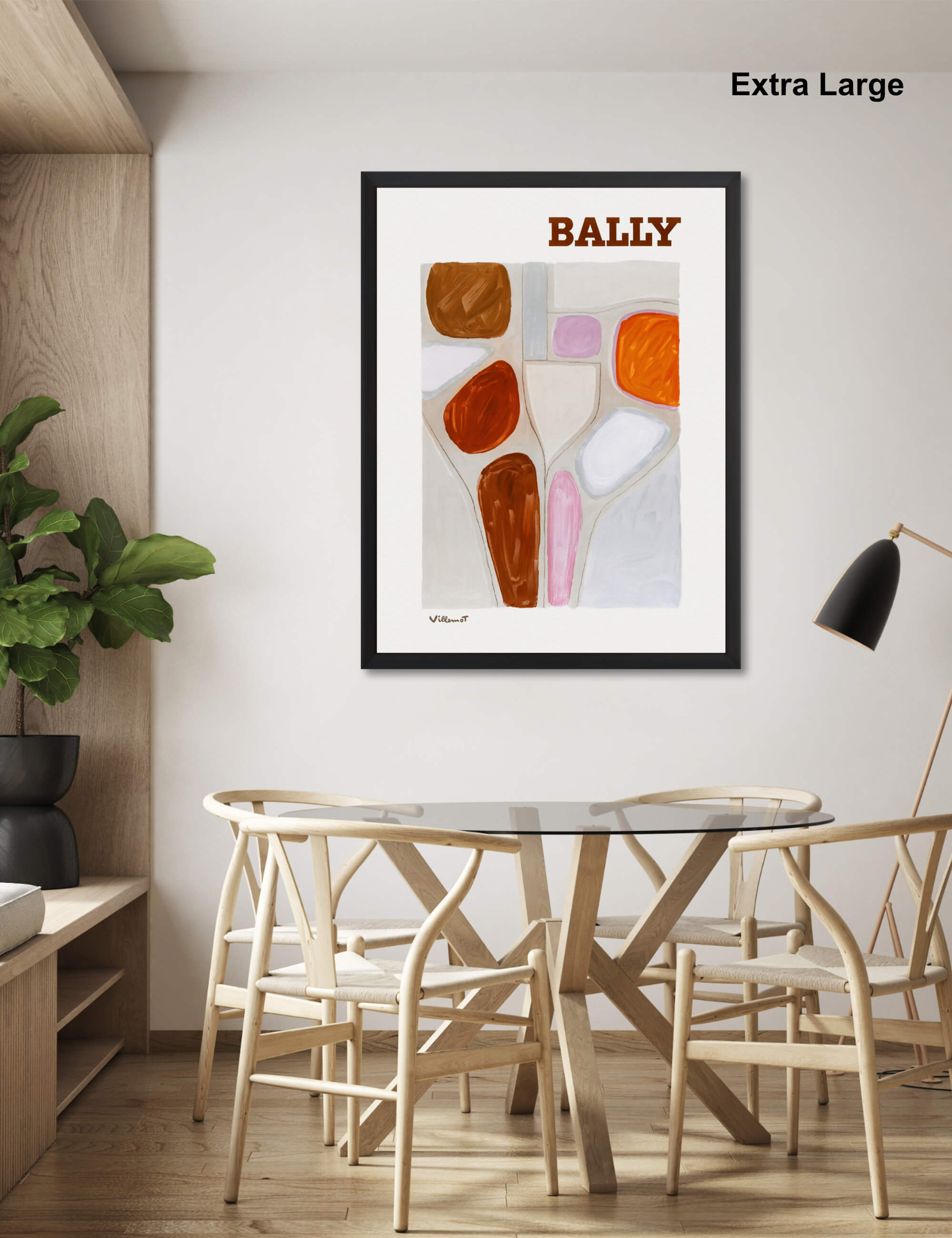 Bally Abstract 1971 by Bernard Villemot Wall Art for Dining Room