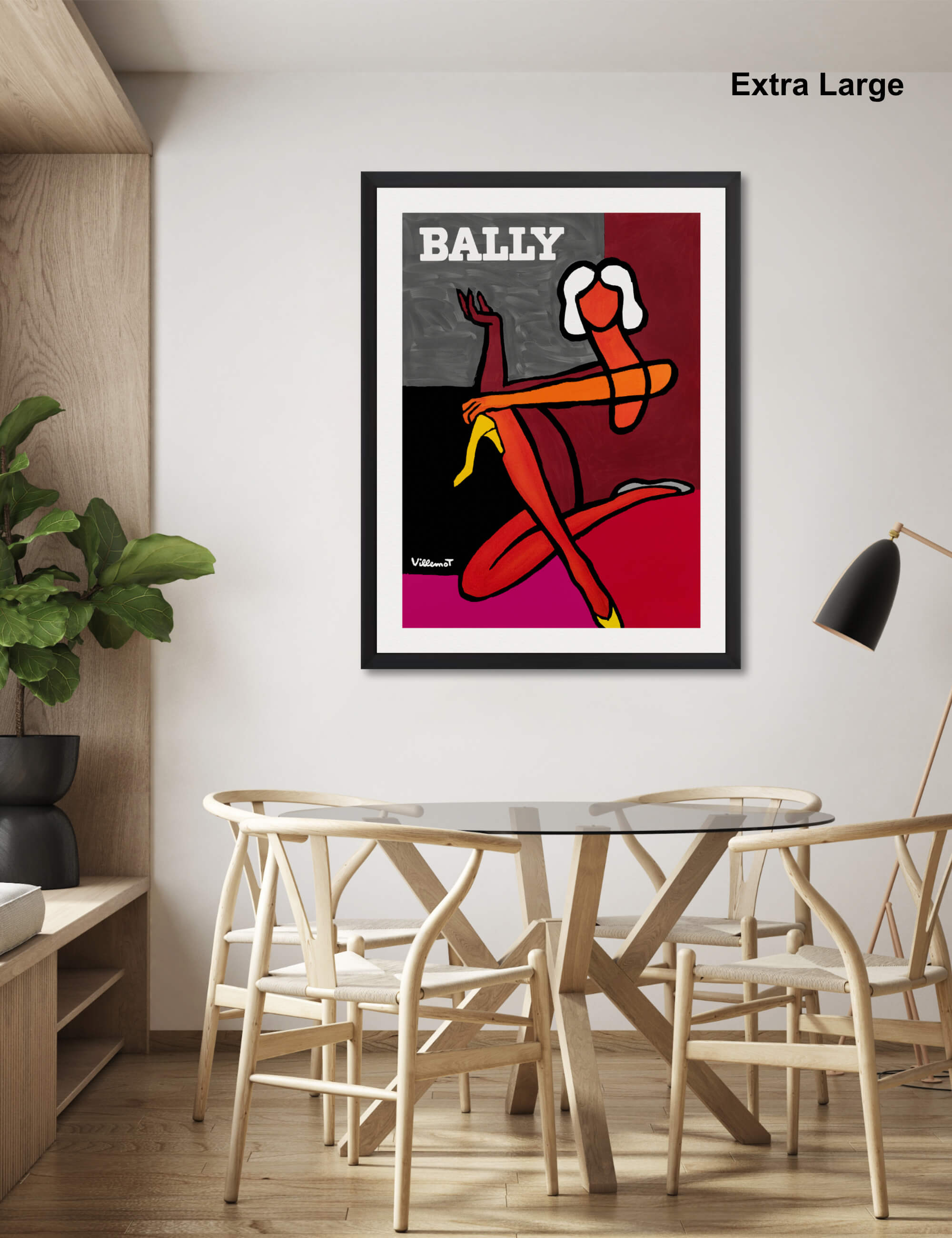 Bally Sitting Woman by Bernard Villemot Wall Art for Dining Room