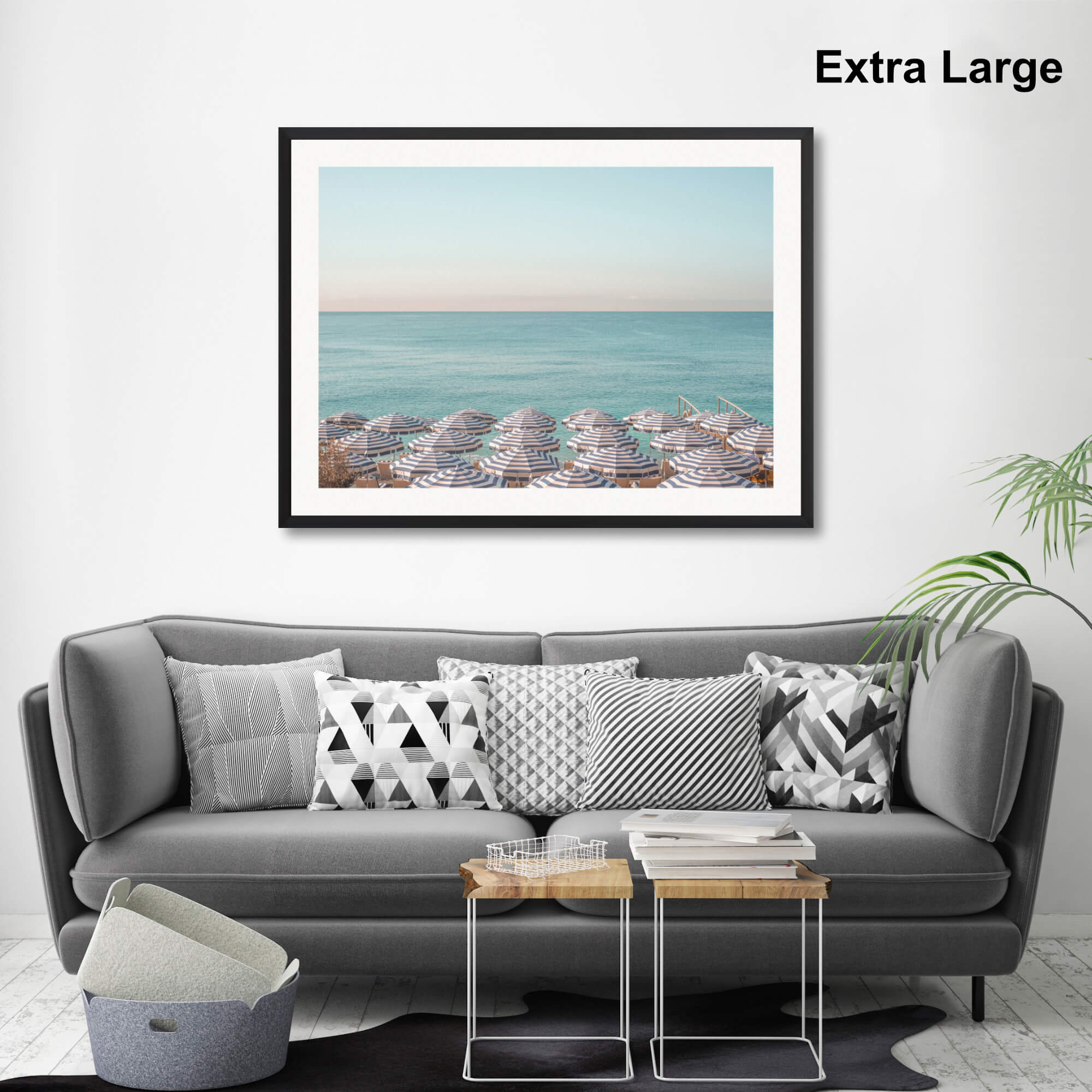 Riviera Beach Umbrellas by Grace Art Co. Wall Art for Living Room