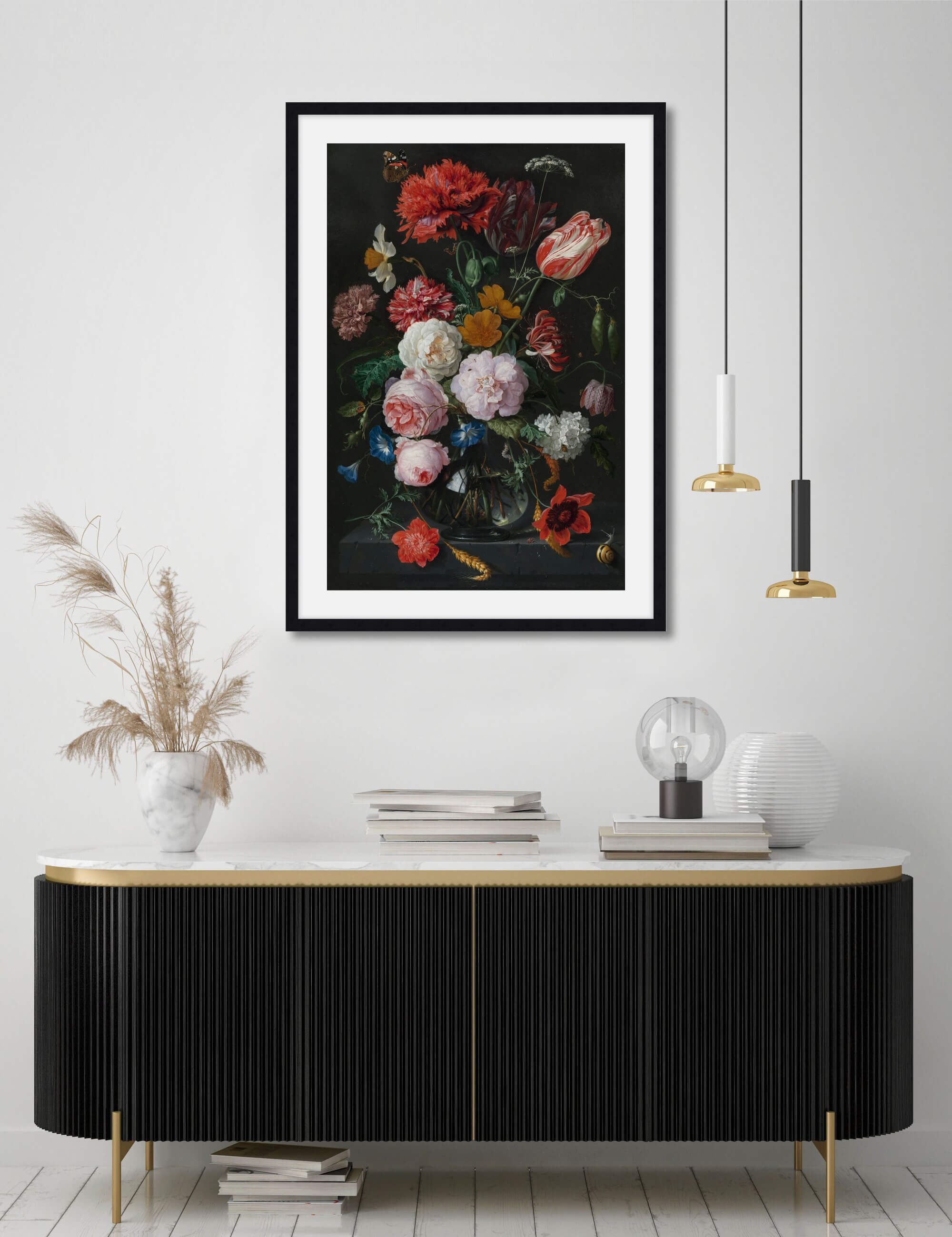 Still Life With Flowers In A Glass Vase by Jan Davidsz. de Heem Wall Art for Office