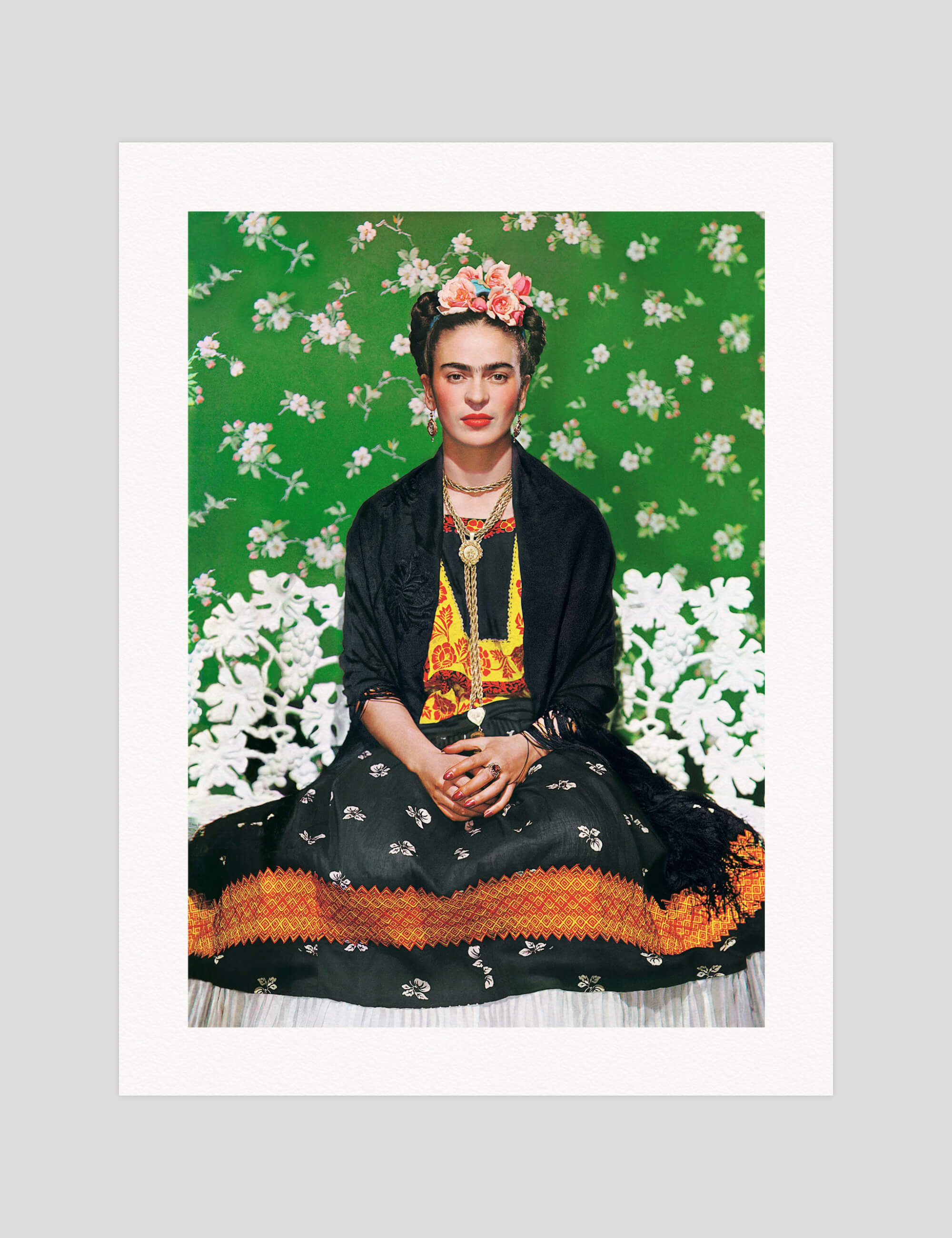 Frida Kahlo Portrait gallery quality art print produced using 100% cotton rag textured art paper and pigment based archival inks in New Zealand.
