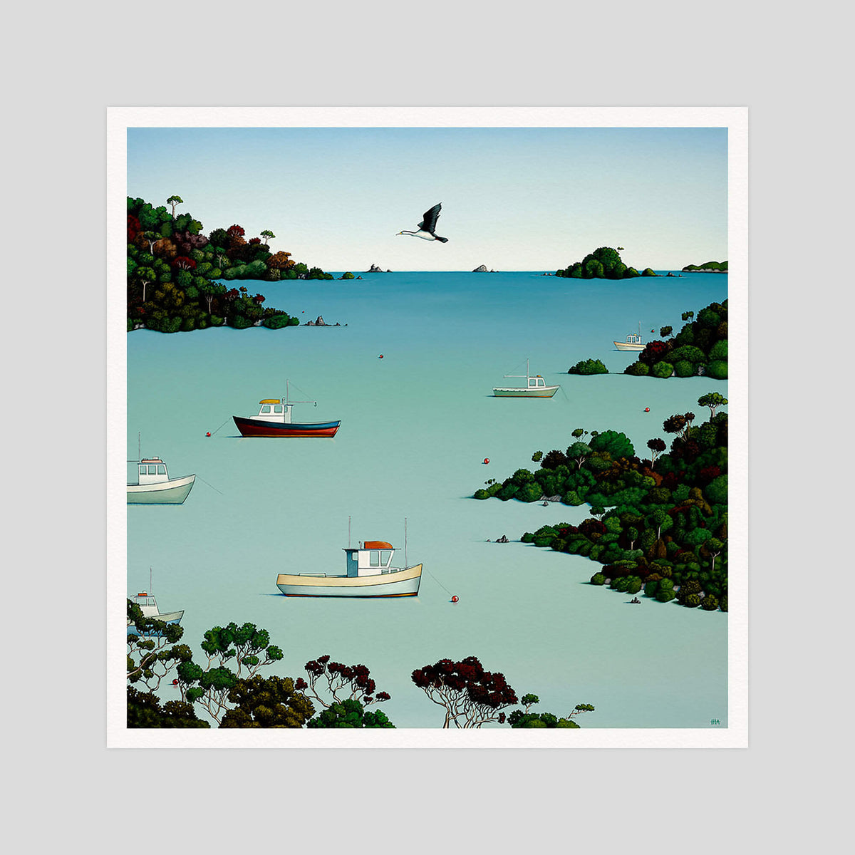 Hamish Allan 47 Degrees South gallery quality art print produced using 100% cotton rag textured art paper and pigment based archival inks in New Zealand. 