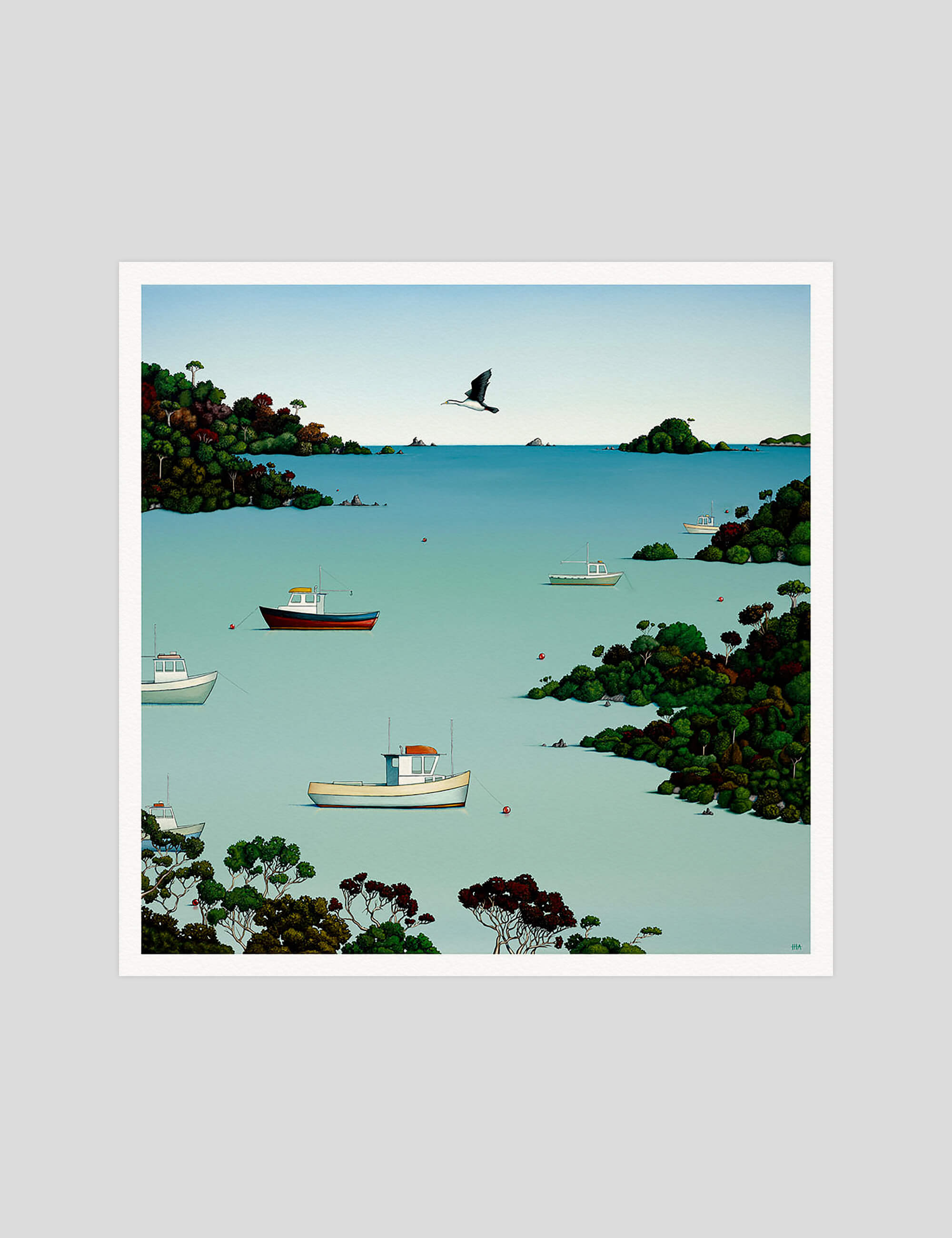 Hamish Allan 47 Degrees South gallery quality art print produced using 100% cotton rag textured art paper and pigment based archival inks in New Zealand. 