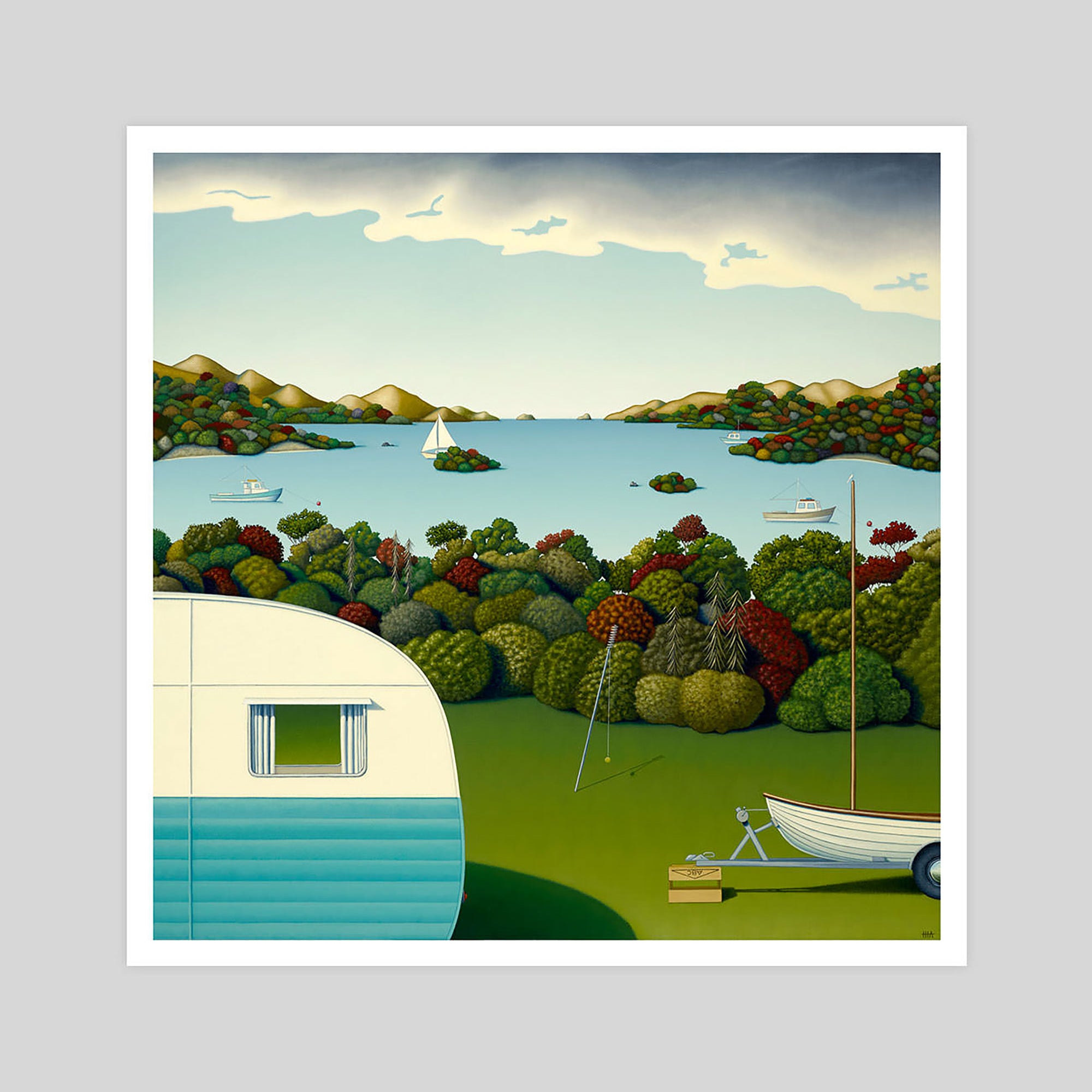 Hamish Allan Ahoy gallery quality art print produced using 100% cotton rag textured art paper and pigment based archival inks in New Zealand. 