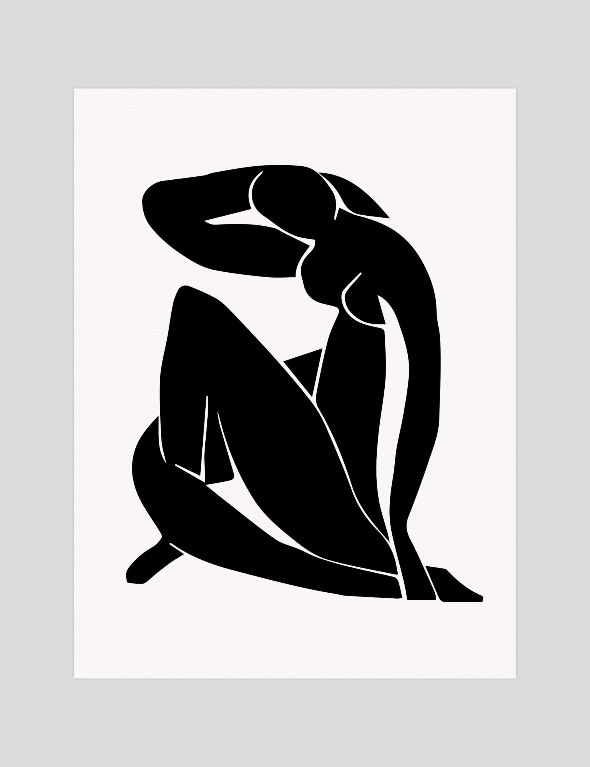 Henri Matisse Black Nude gallery quality art print produced using 100% cotton rag textured art paper and pigment based archival inks in New Zealand.