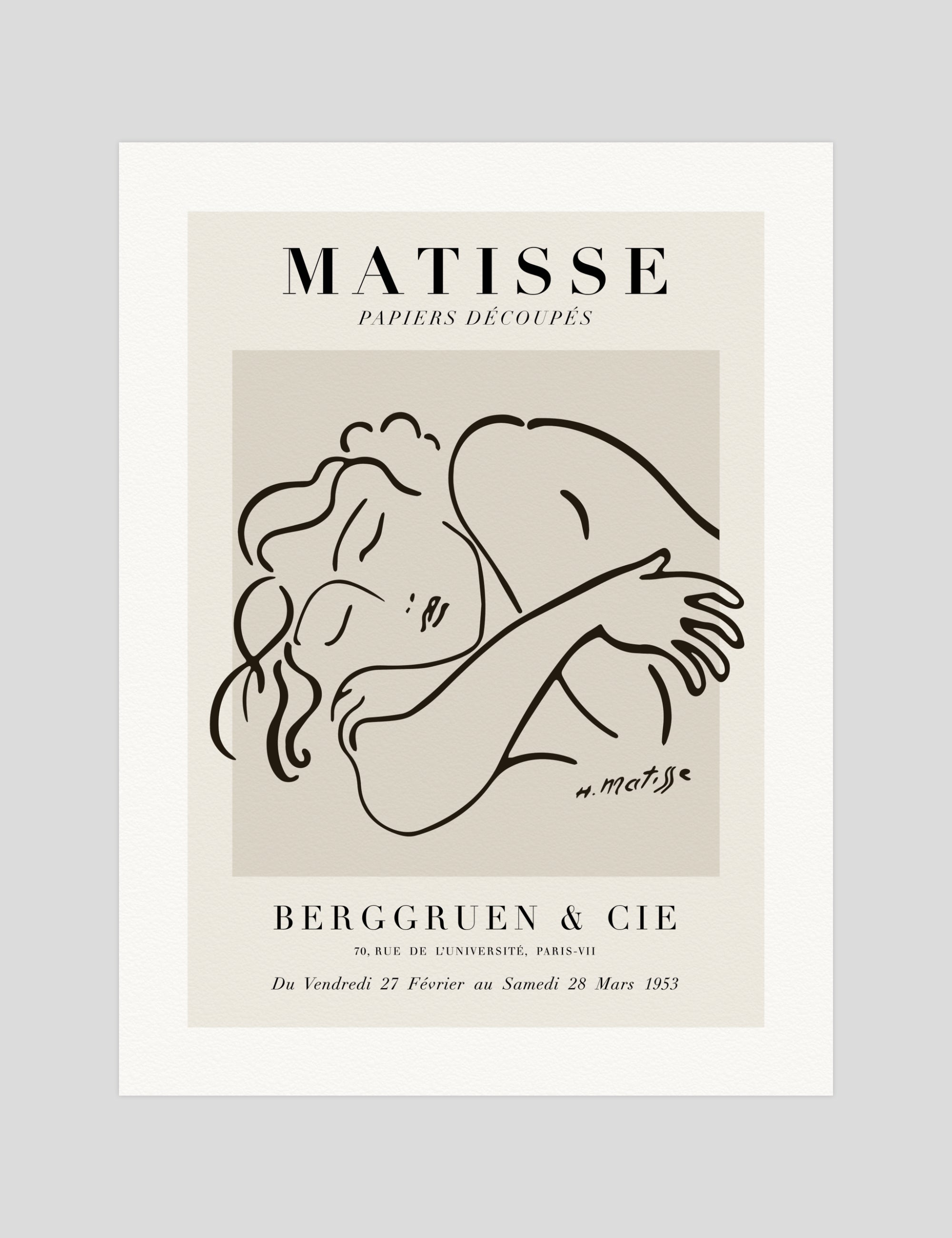 Henri Matisse Sleeping Woman gallery quality art print produced using 100% cotton rag textured art paper and pigment based archival inks in New Zealand.