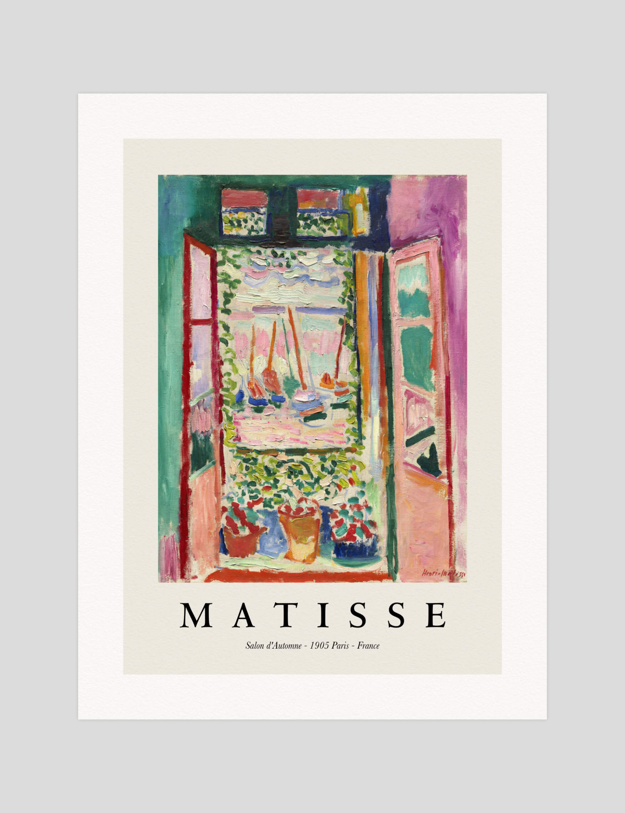 Henri Matisse The Open Window gallery quality art print produced using 100% cotton rag textured art paper and pigment based archival inks in New Zealand.
