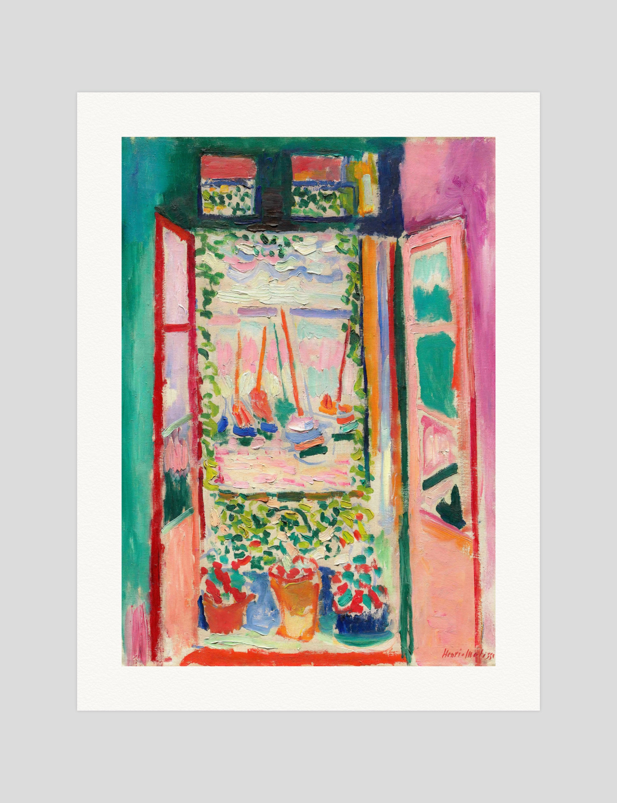 Henri Matisse The Open Window gallery quality art print produced using 100% cotton rag textured art paper and pigment based archival inks in New Zealand.