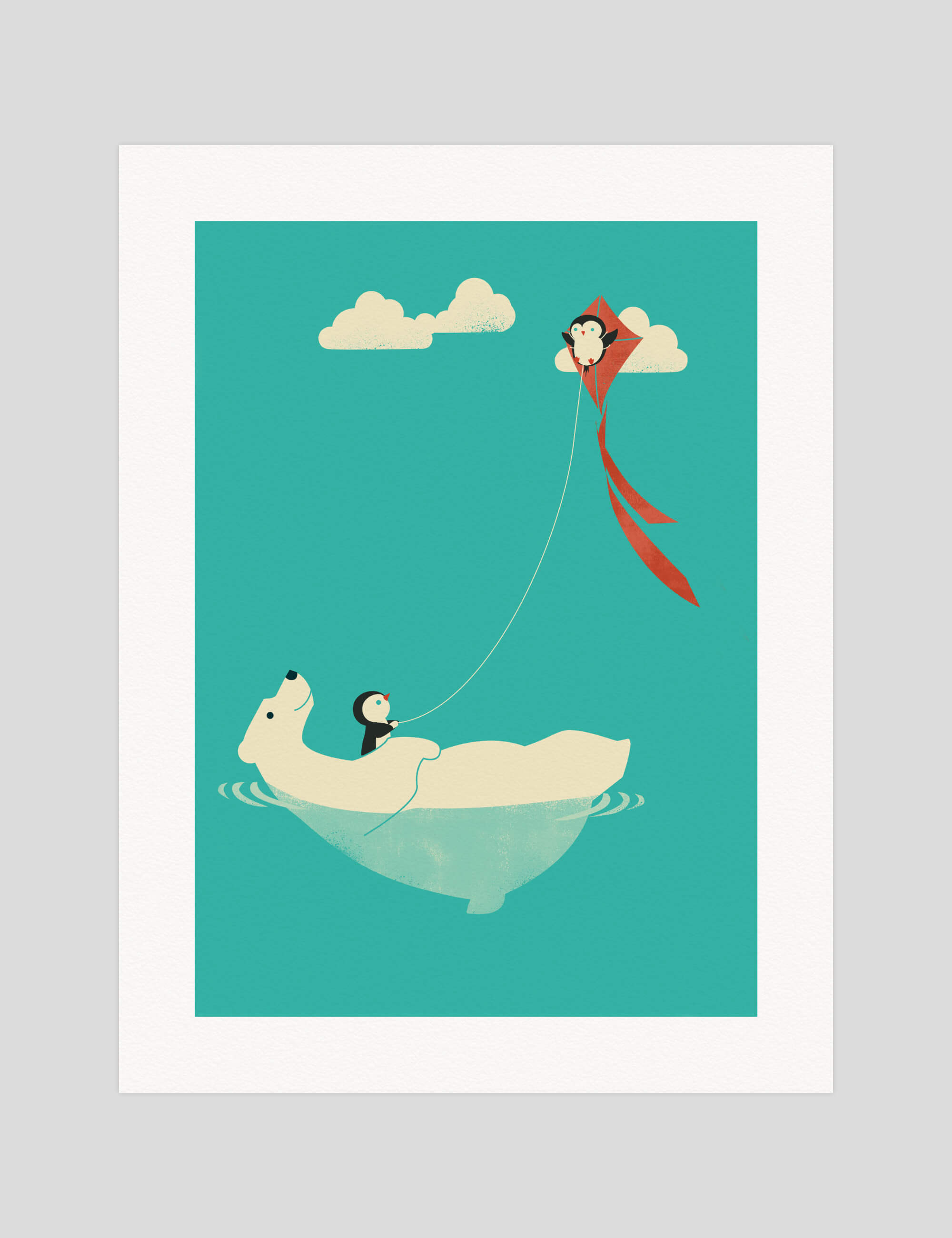 Jay Fleck Parasailing gallery quality art print produced using 100% cotton rag textured art paper and pigment based archival inks in New Zealand.