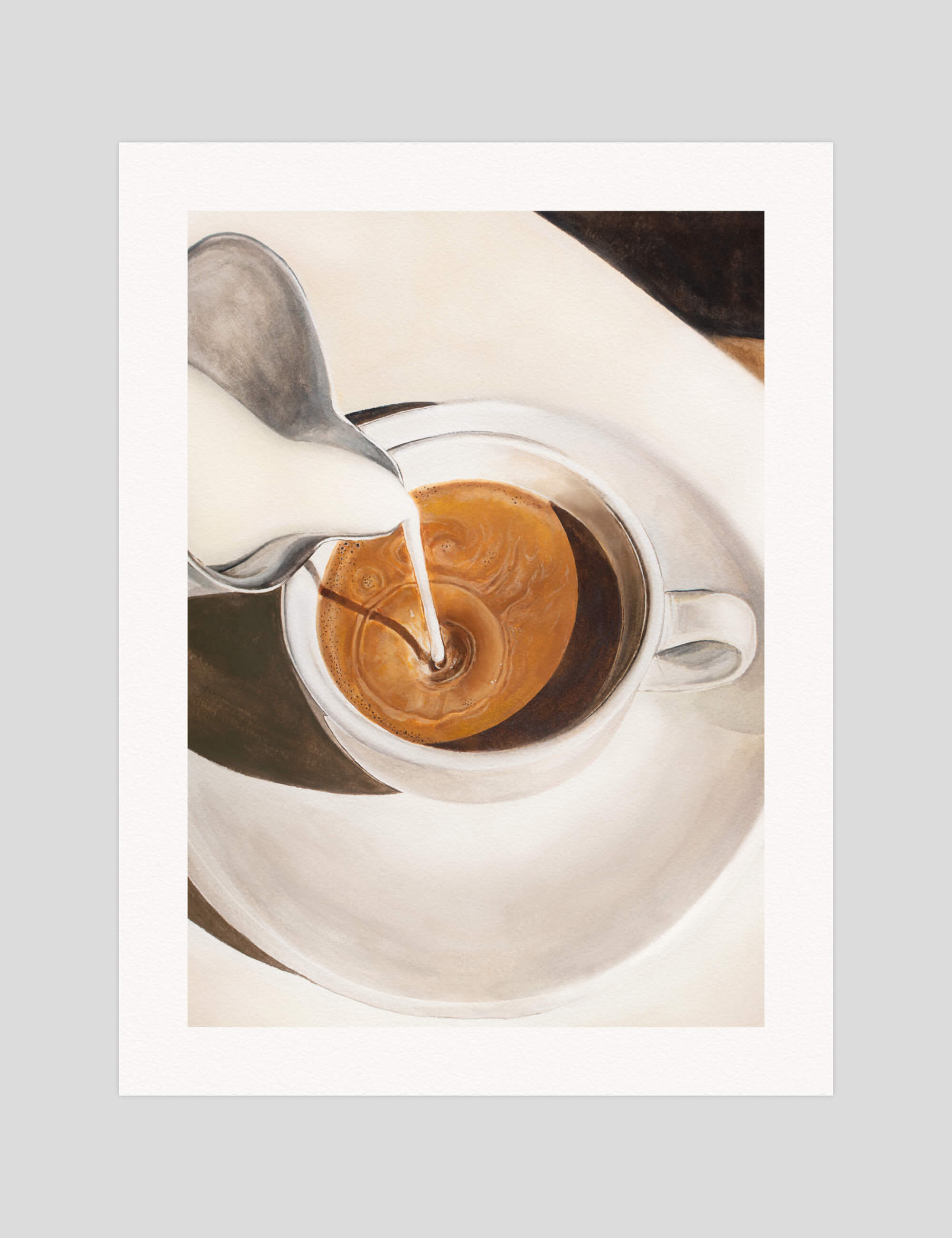 Julia Ockert Morning Coffee gallery quality art print produced using 100% cotton rag textured art paper and pigment based archival inks in New Zealand.
