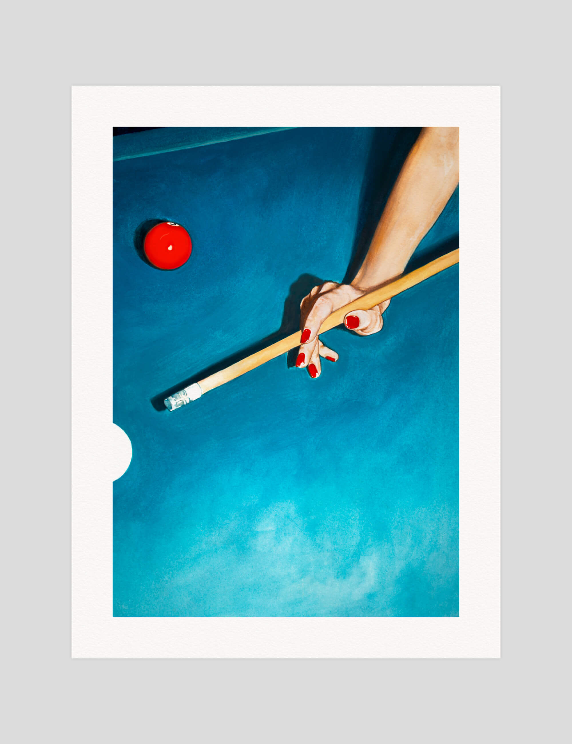 Julia Ockert The Pool Table gallery quality art print produced using 100% cotton rag textured art paper and pigment based archival inks in New Zealand.