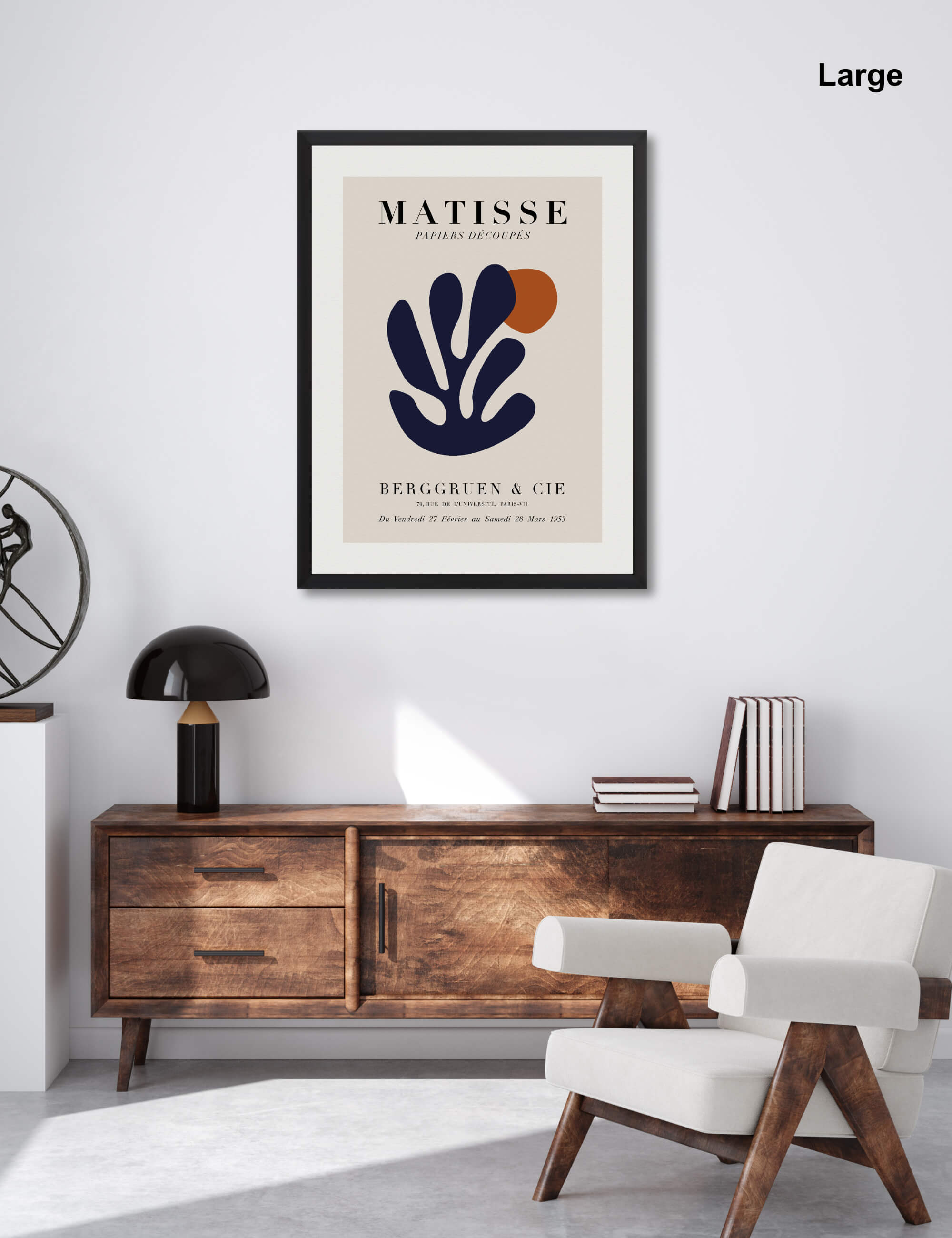 Papier Découpés Blue Coral Orange Sun by Henri Matisse Wall Art for Office