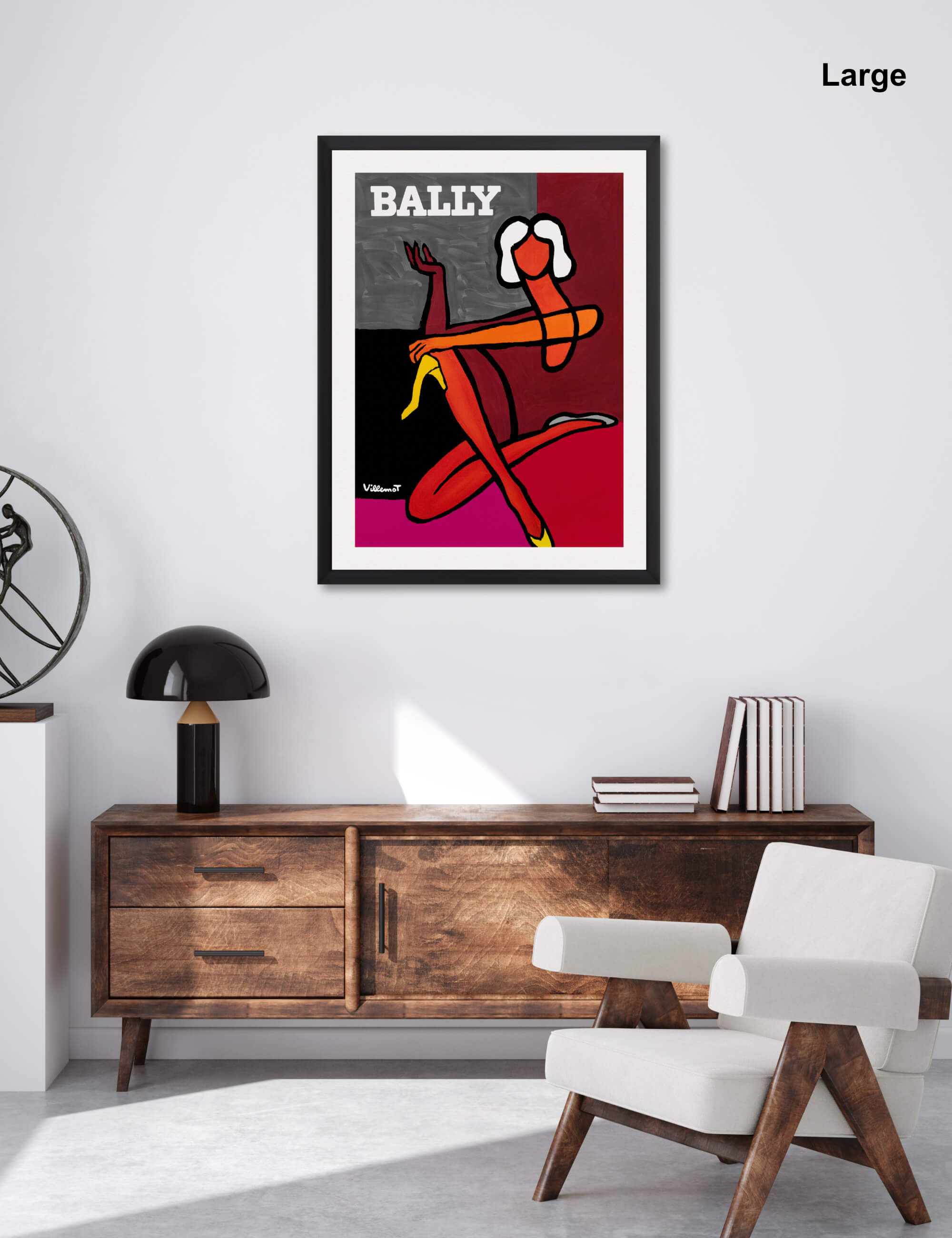 Bally Sitting Woman by Bernard Villemot Wall Art for Office