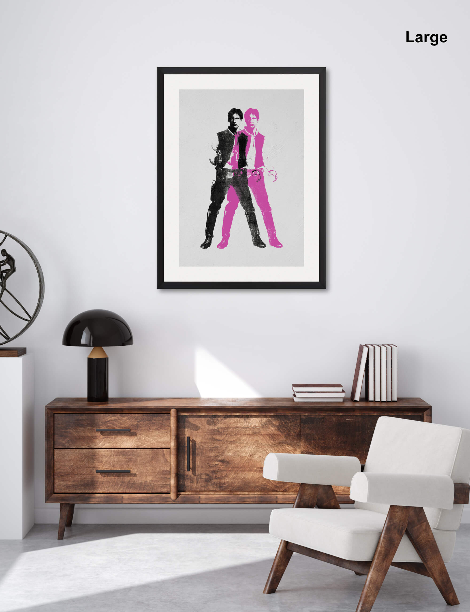 Double Han Solo Shocking Pink Wall Art for Office