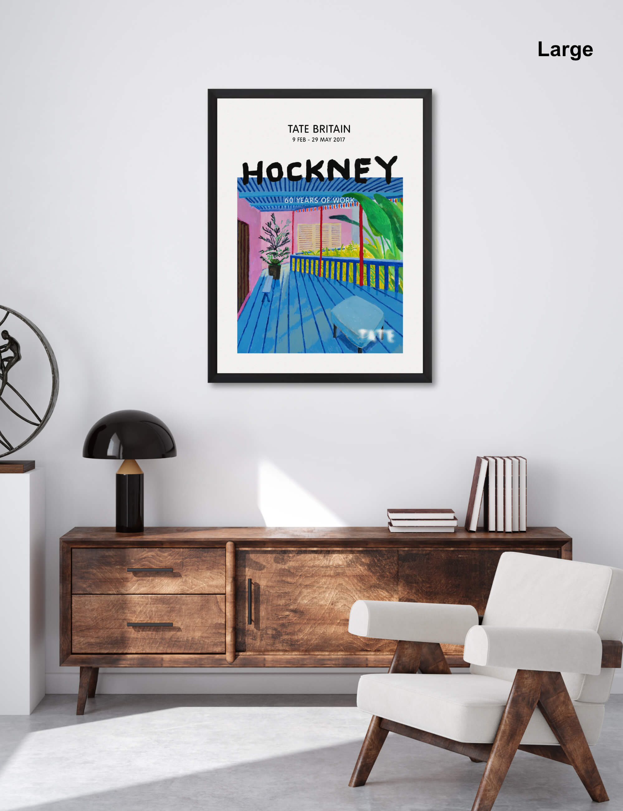 Hockney Tate Britain Blue Terrace by David Hockney Wall Art for Office