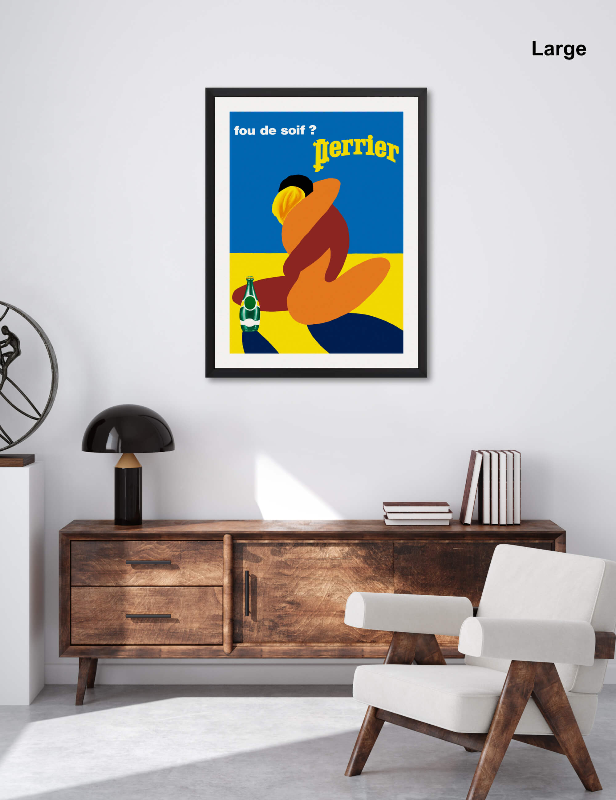 Perrier Fou De Soif by Bernard Villemot Wall Art for Office