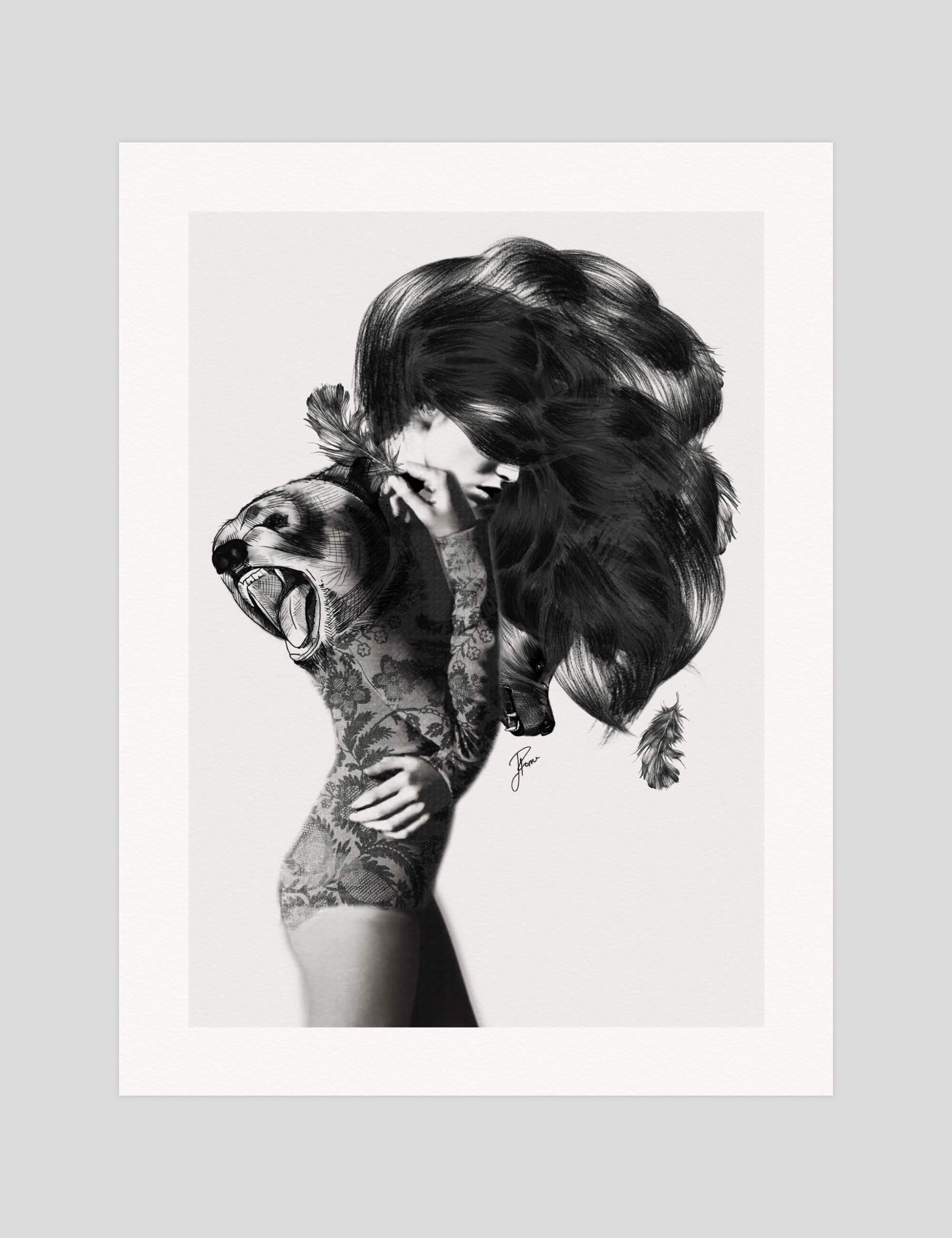 Leigh Viner Bear #2 gallery quality art print produced using 100% cotton rag textured art paper and pigment based archival inks in New Zealand.