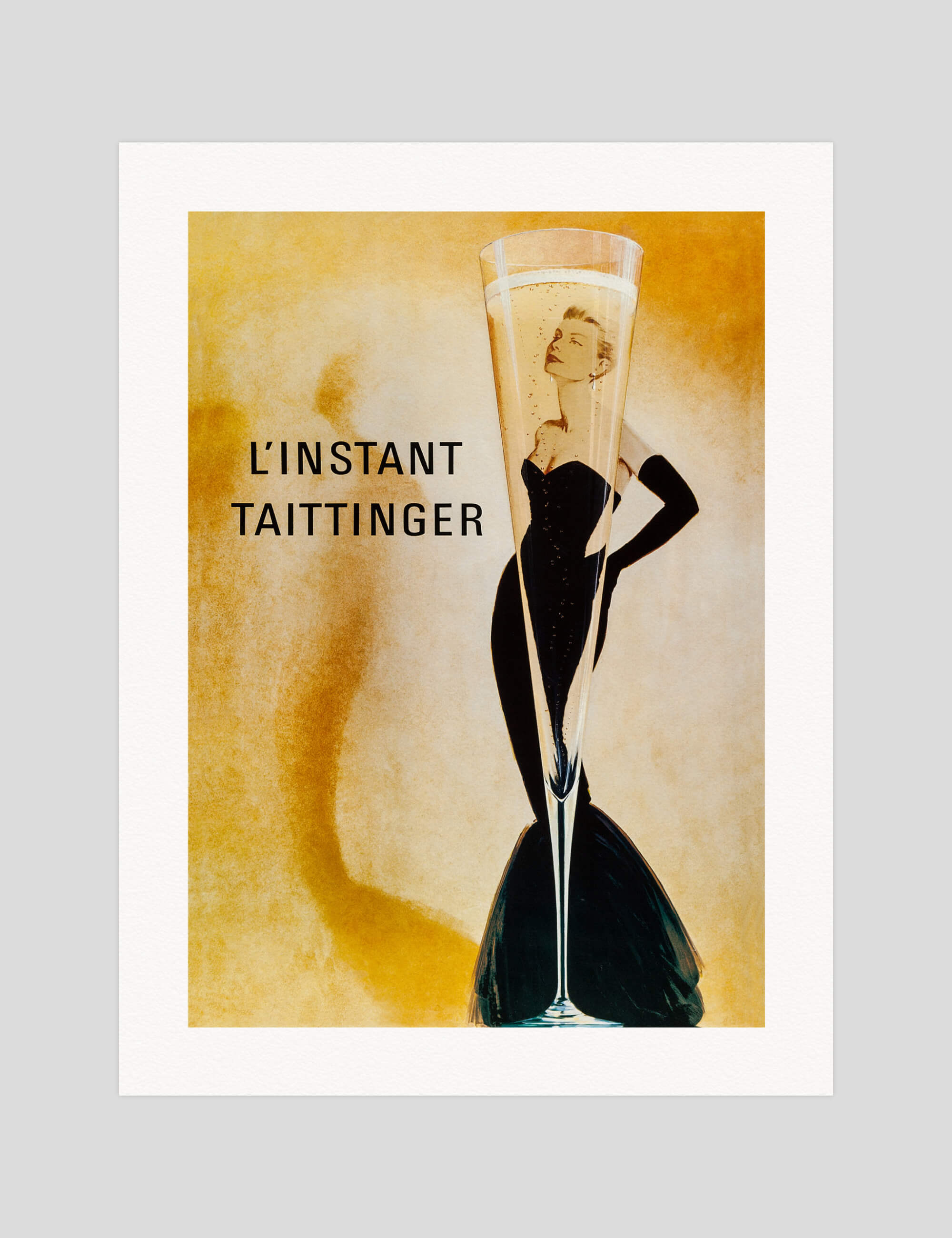 L'instant Taittinger gallery quality art print produced using 100% cotton rag textured art paper and pigment based archival inks in New Zealand.