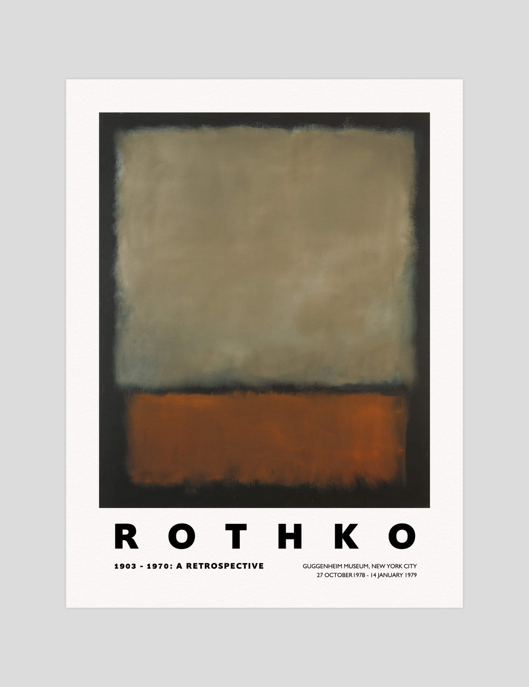 Mark Rothko Rothko Guggenheim 1978 gallery quality art print produced using 100% cotton rag textured art paper and pigment based archival inks in New Zealand.