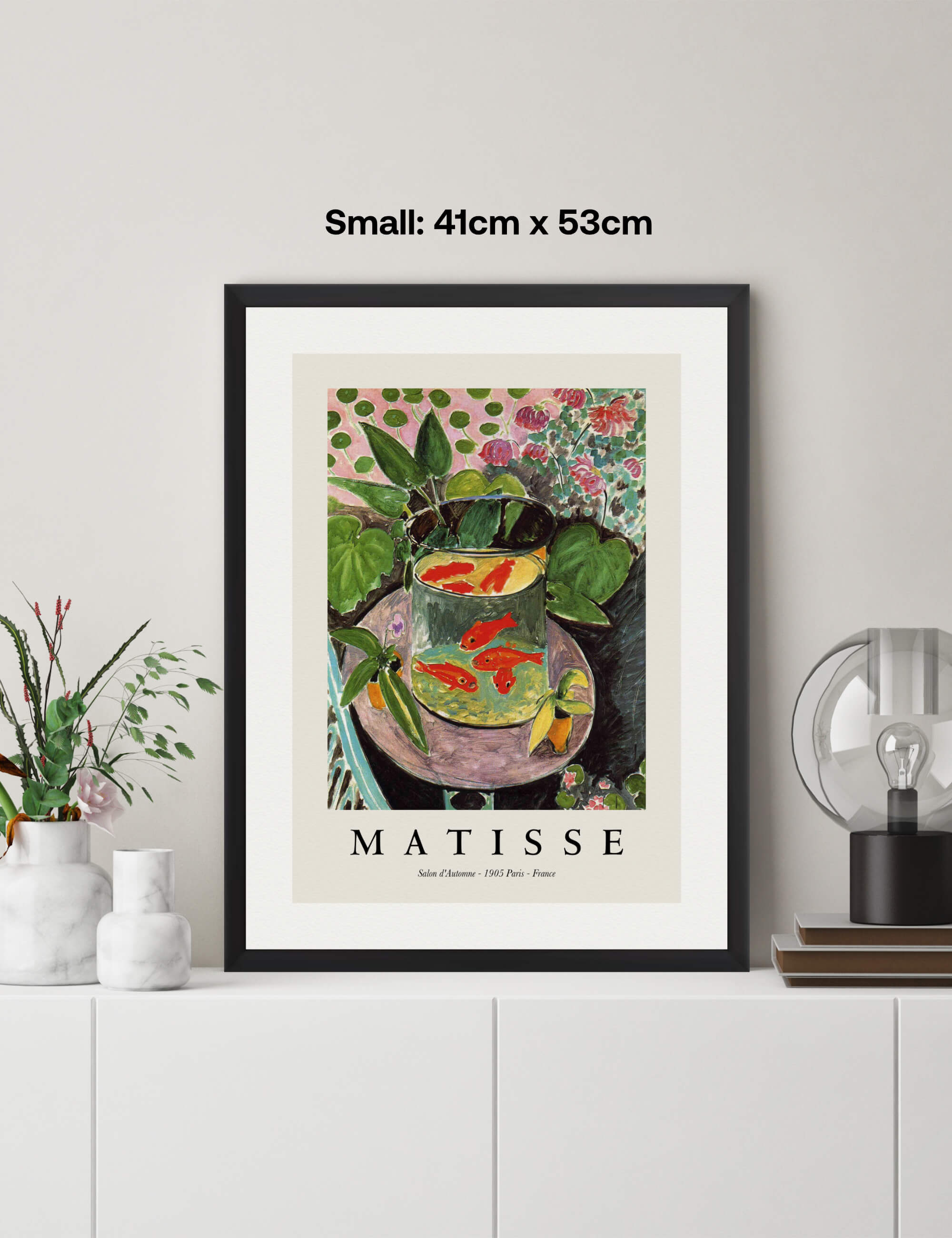 他の方発送×Henri Matisse 【gold fish】高精細刷特別額装品 The Goldfish Art Print by Henri Matisse | Pop Motif