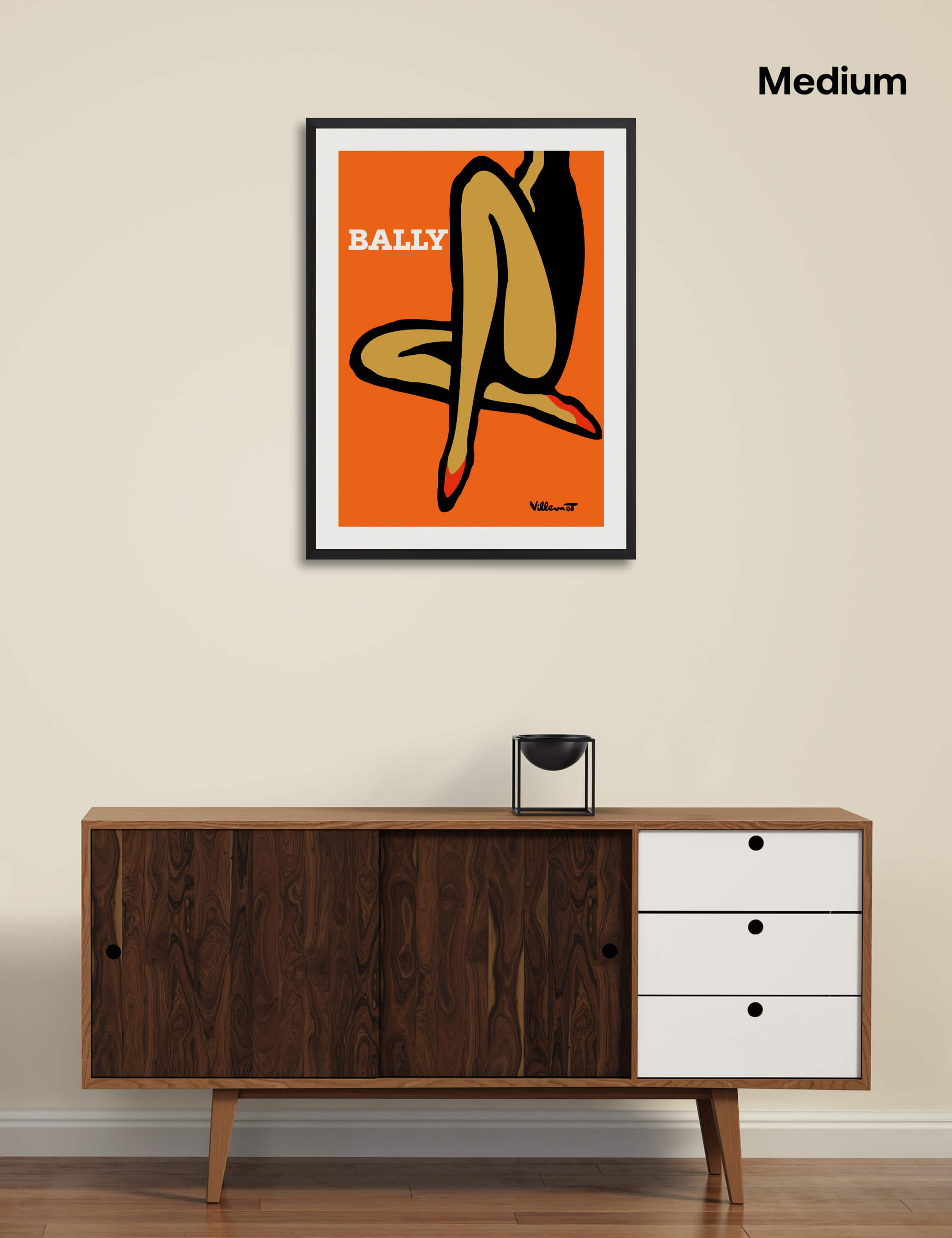 Bally Orange by Bernard Villemot Wall Art for Living Room