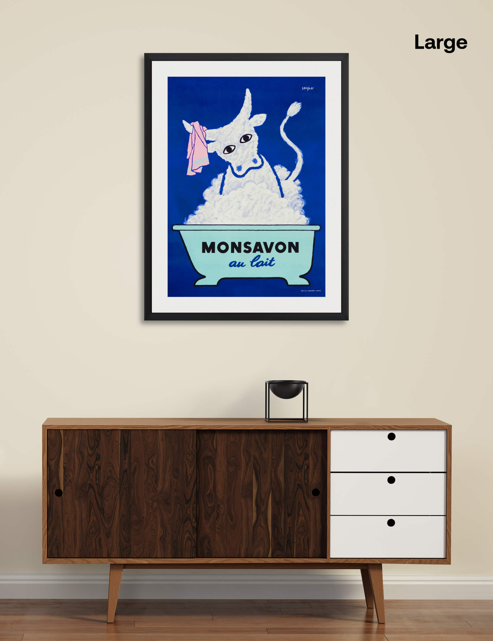 Monsavon Au Lait by Raymond Savignac Wall Art for Living Room