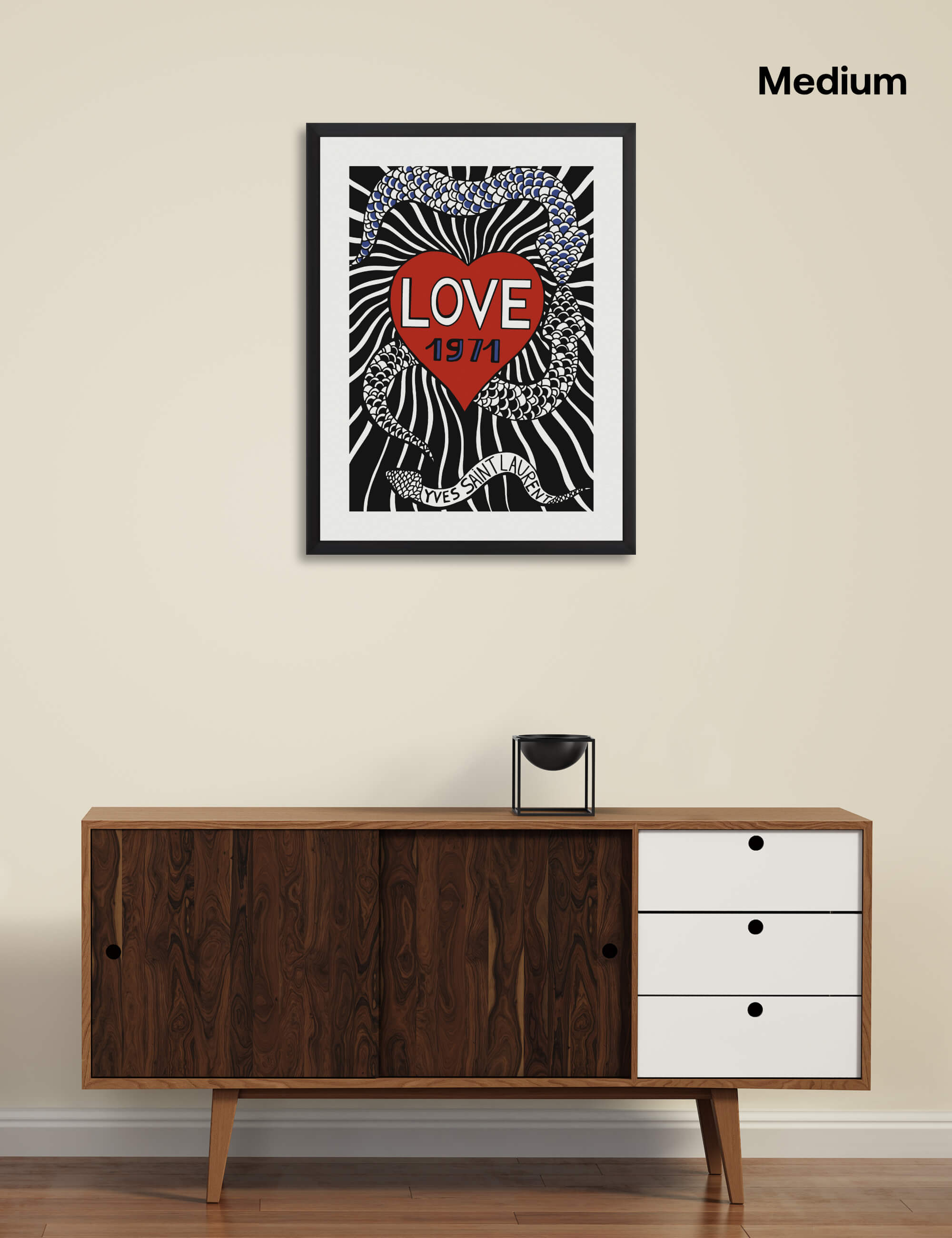 Yves Saint Laurent Love 1971 Art Print | Pop Motif