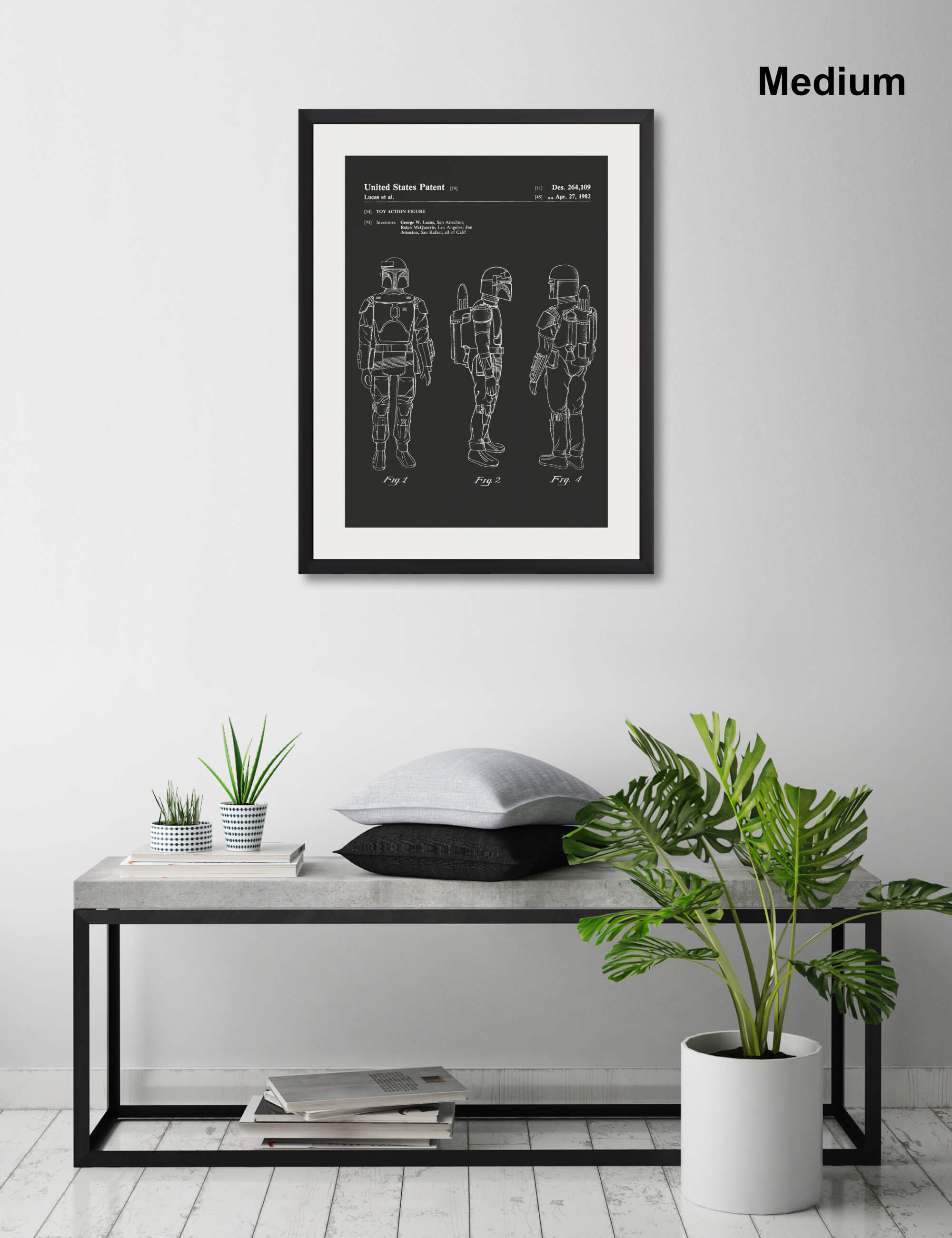 Boba Fett Patent Wall Art for Living Room