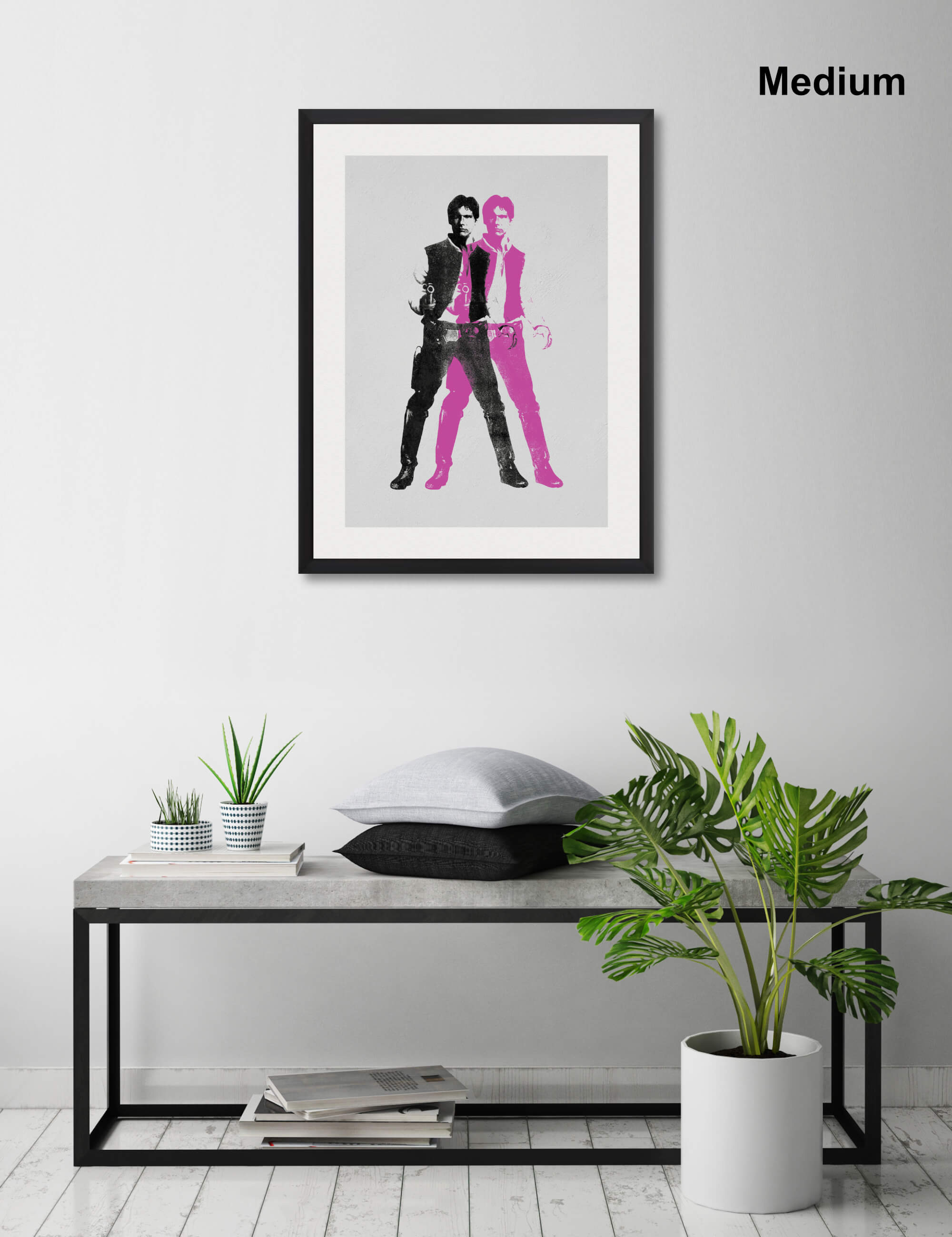 Double Han Solo Shocking Pink Wall Art for Living Room