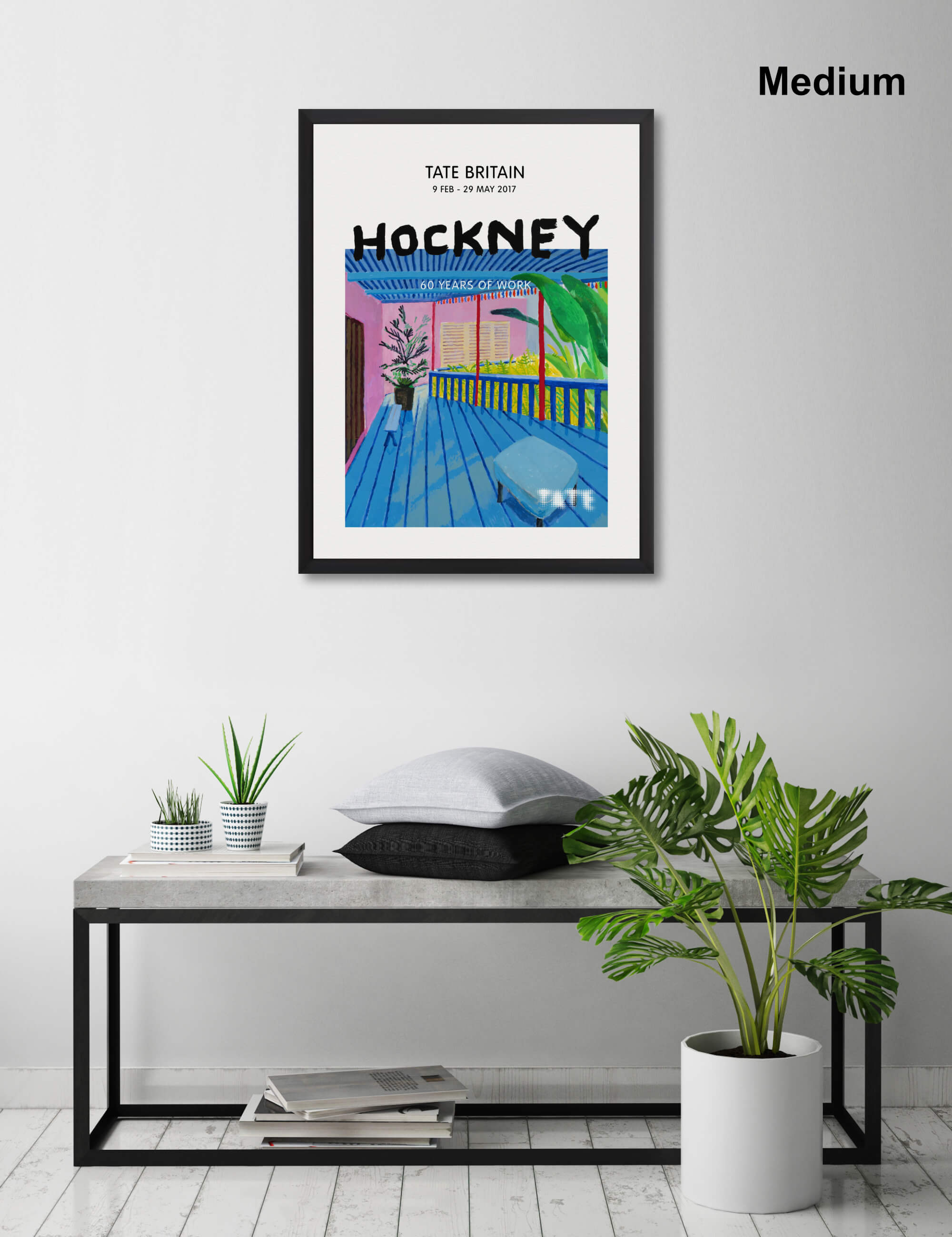 Hockney Tate Britain Blue Terrace by David Hockney Wall Art for Living Room