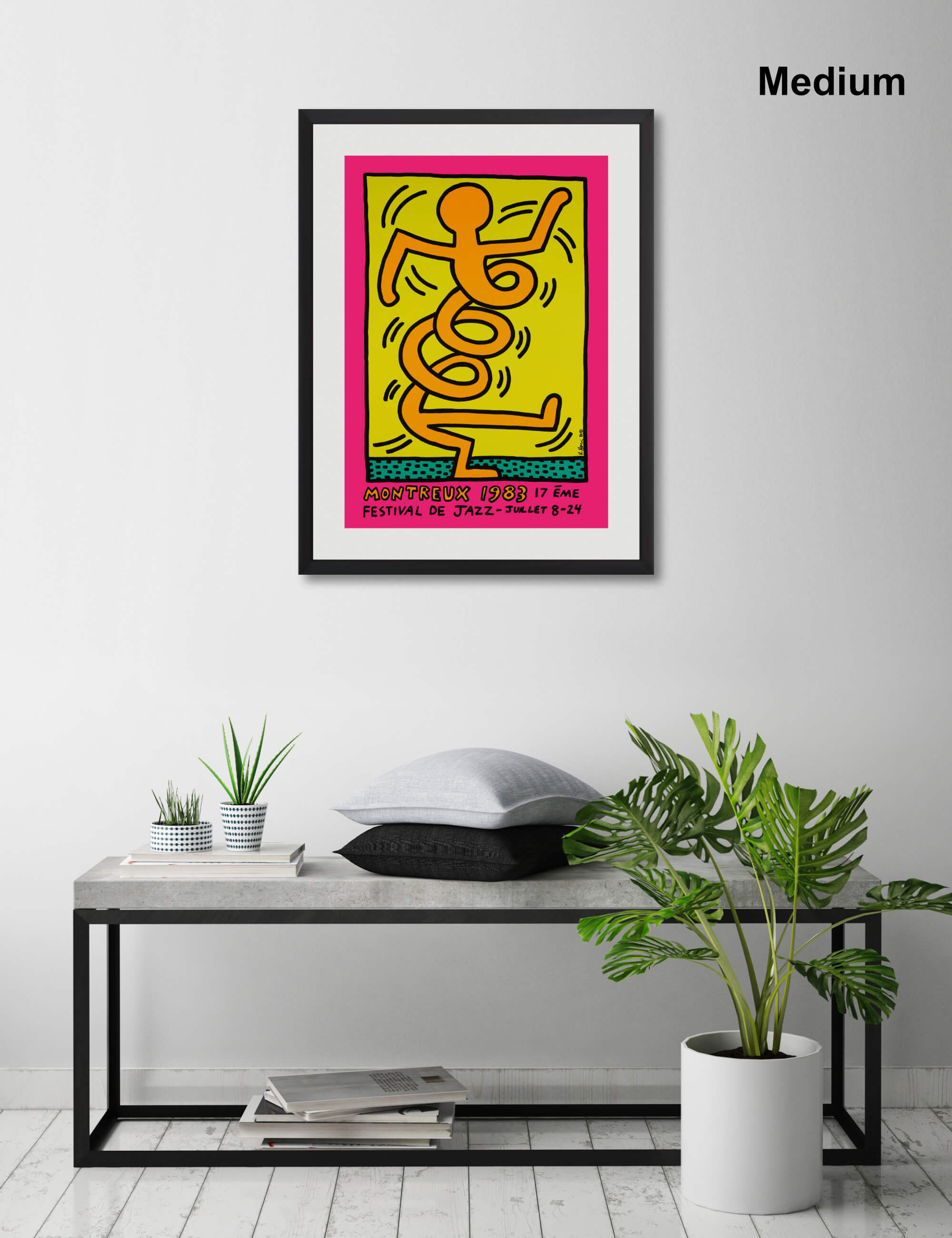 Montreux 1983 (Orange Man) Art Print by Keith Haring | Pop Motif